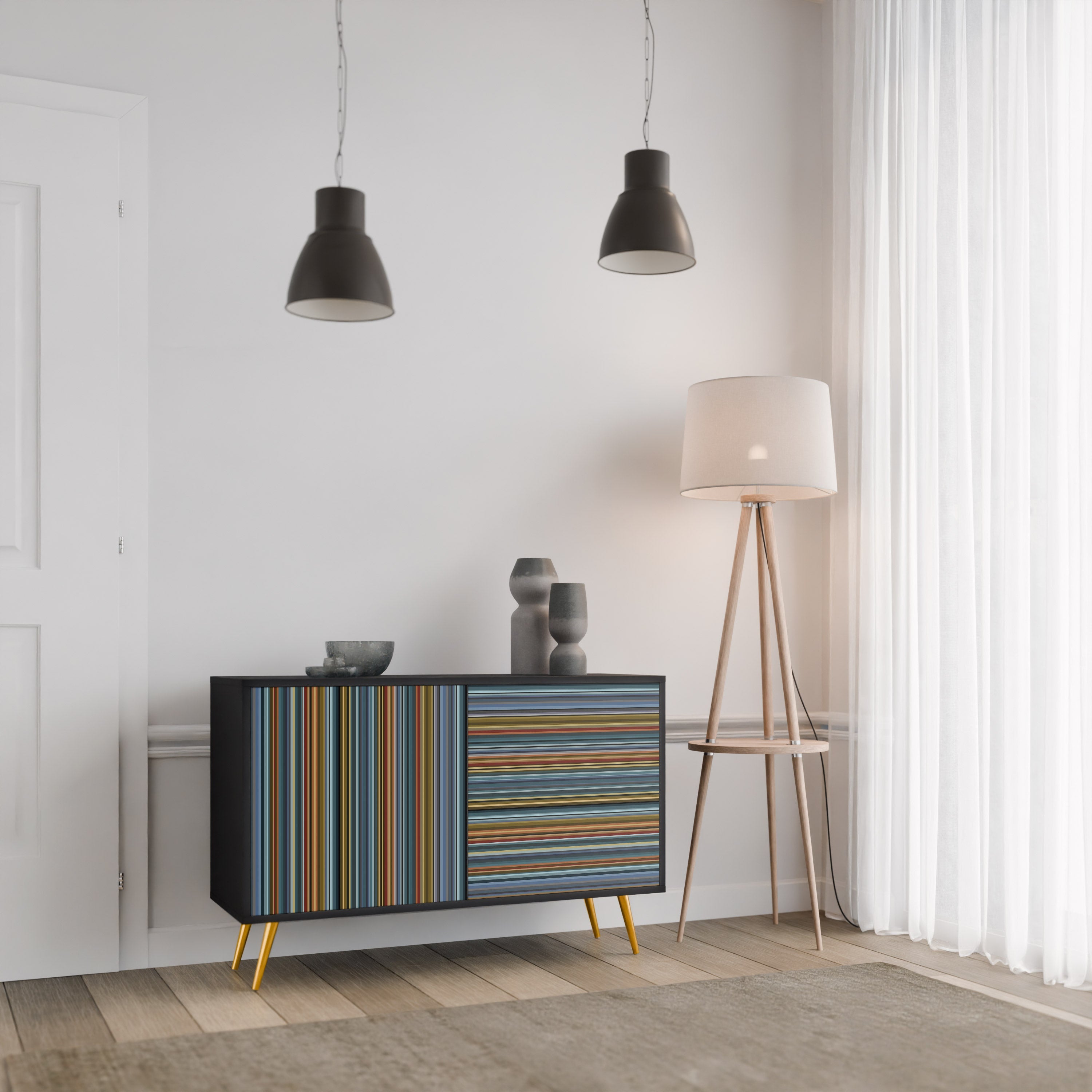 LINEOUT SPECTRUM 2-Door Sideboard in Black Finish