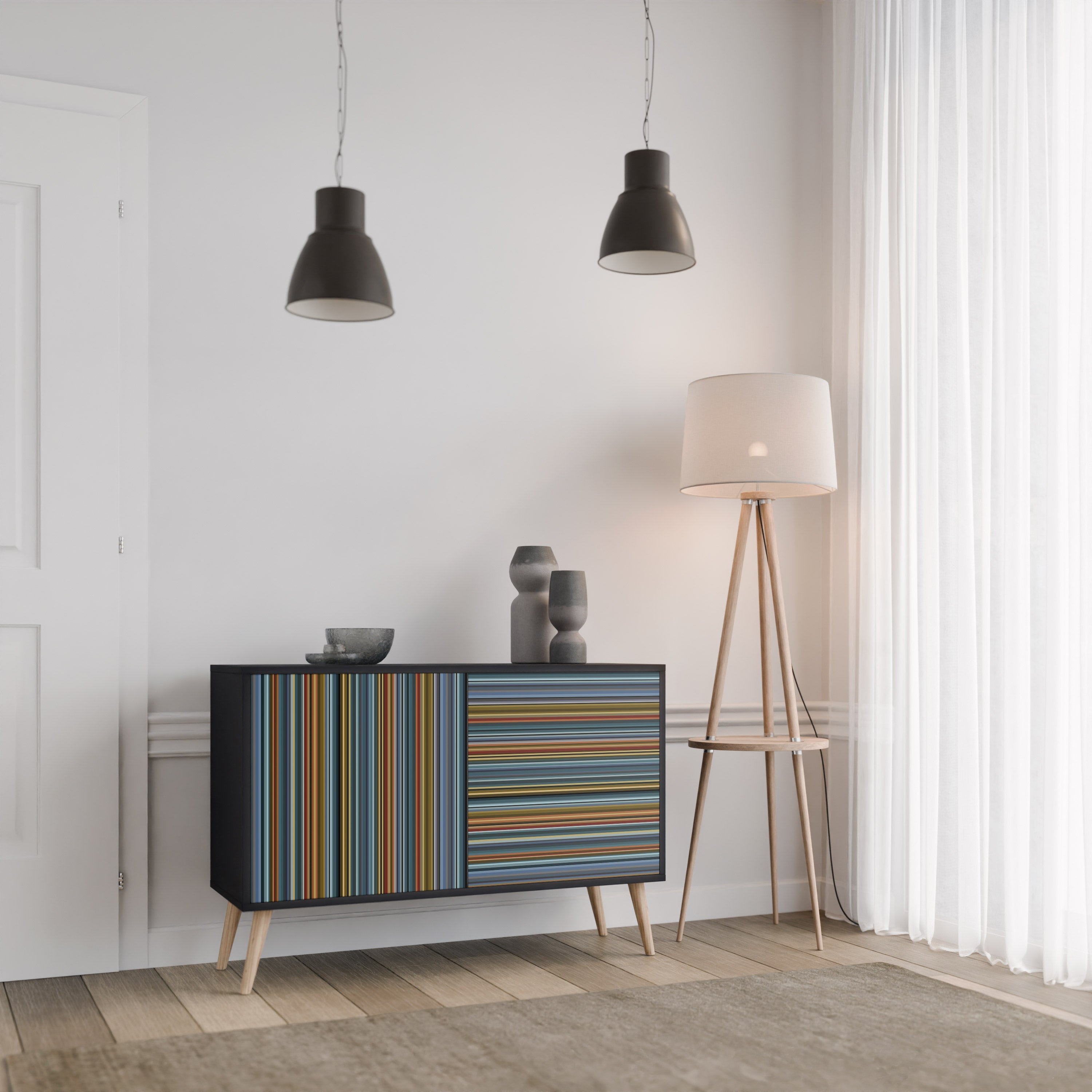 LINEOUT SPECTRUM 2-Door Sideboard in Black Finish