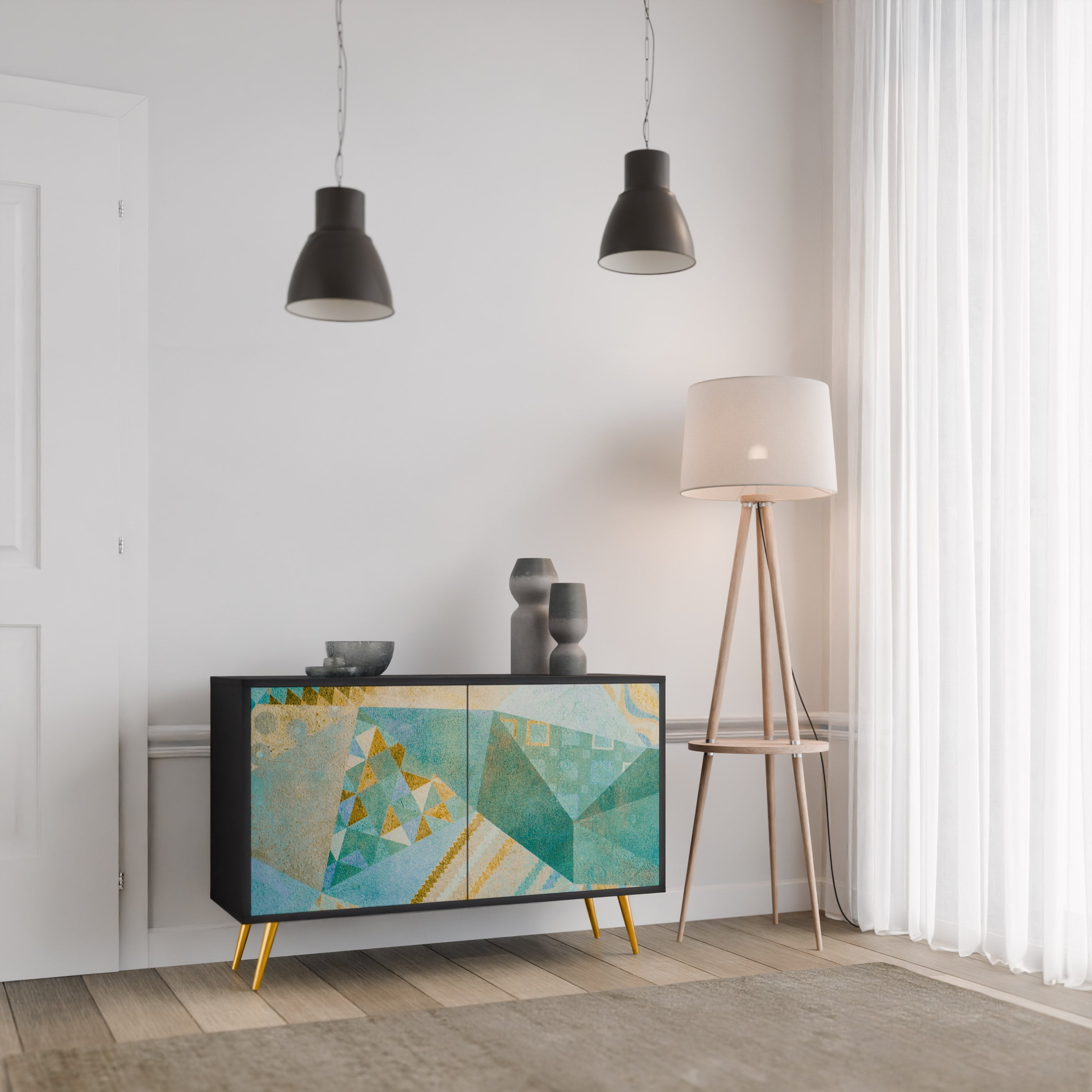 SPECTRUM SPLENDOR 2-Door Sideboard in Black Finish