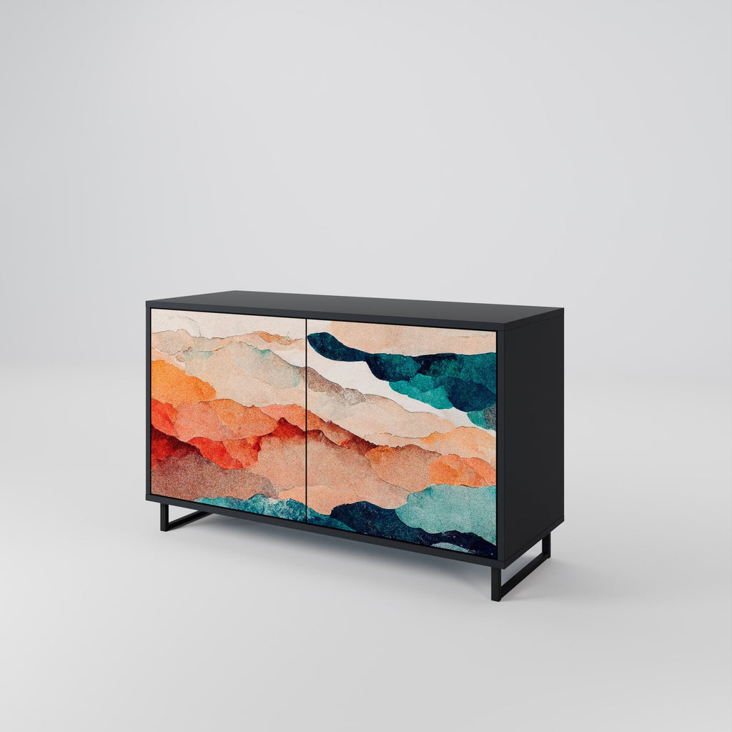 Μπουφές ABSTRACT LANDSCAPE με 2 πόρτες σε μαύρο φινίρισμα
