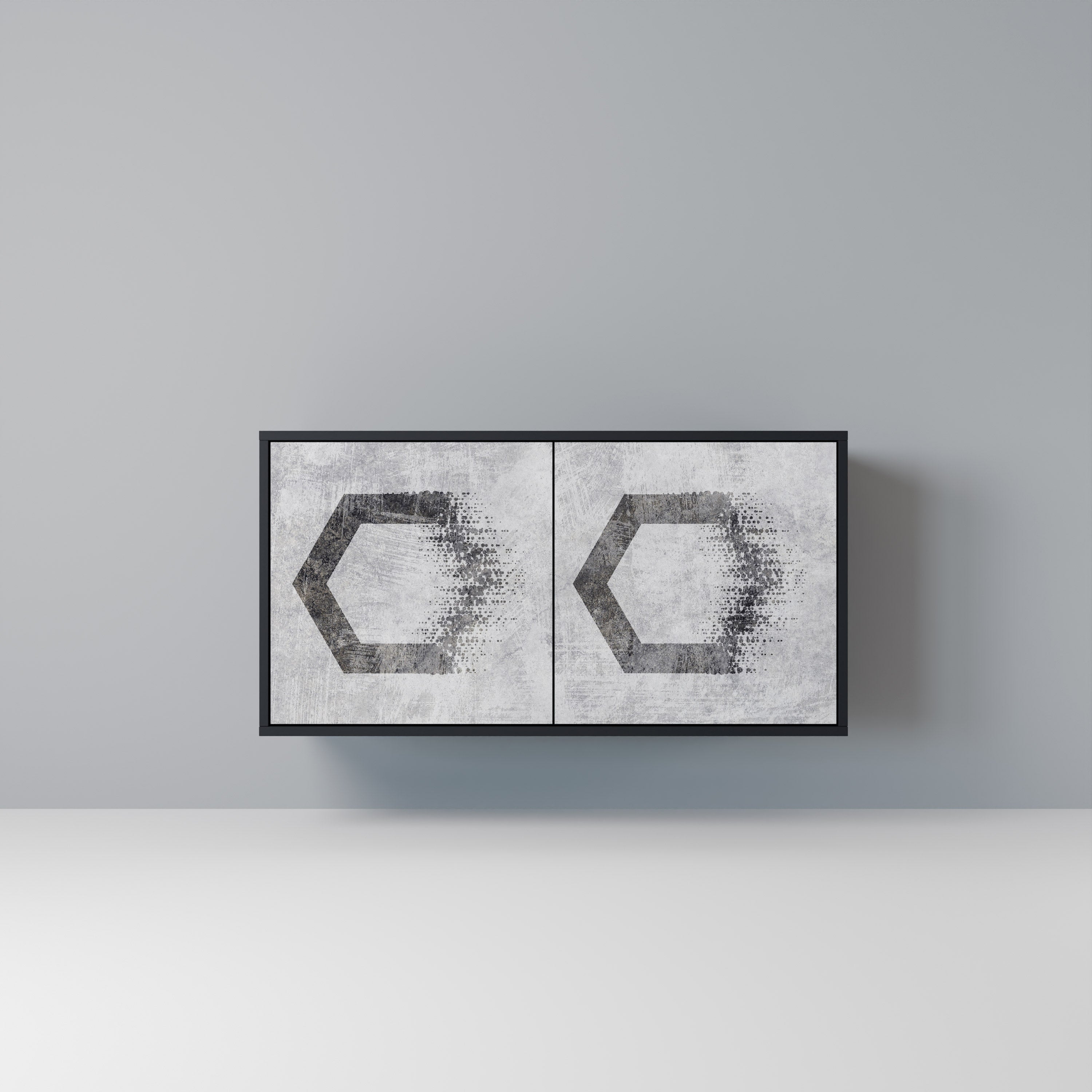 HEXAGONAL FIGURES 2-Door Sideboard in Black Finish