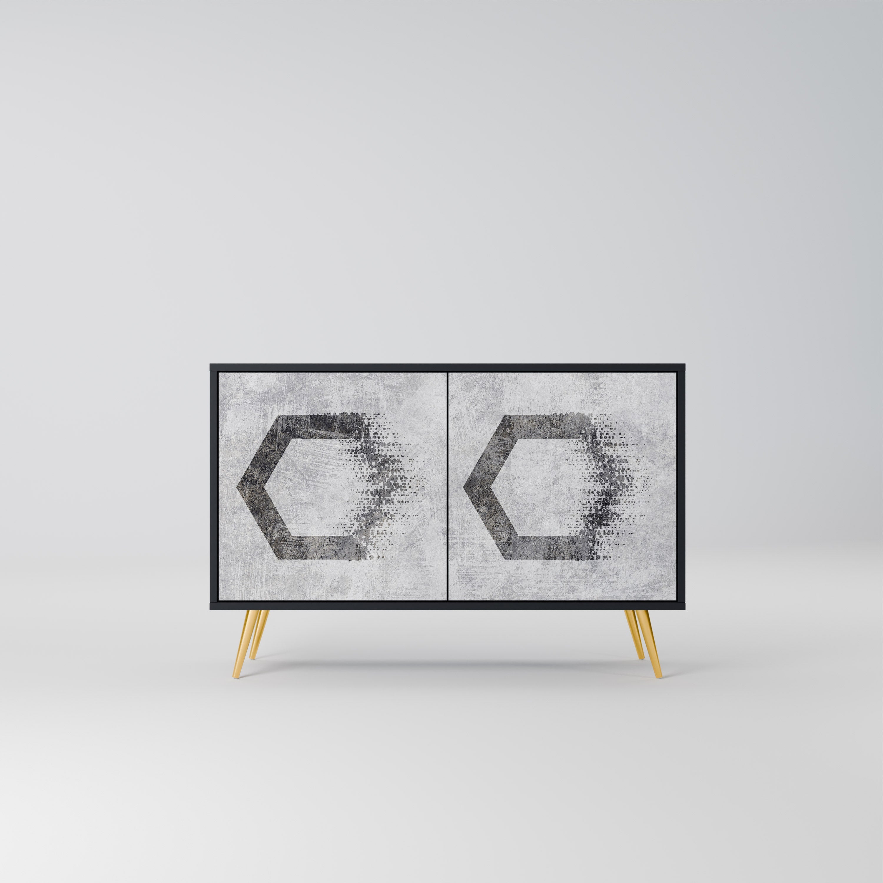 HEXAGONAL FIGURES 2-Door Sideboard in Black Finish