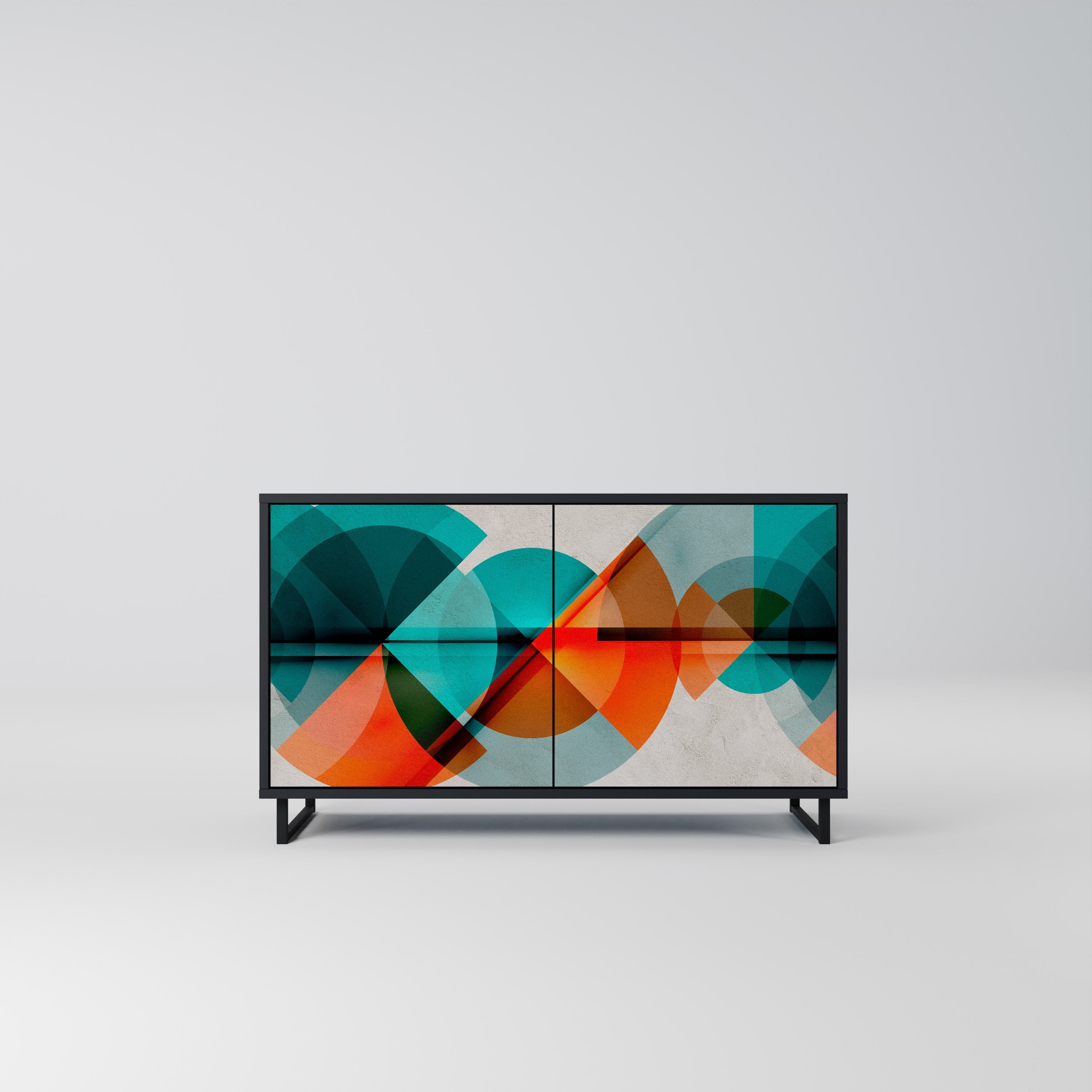 CIRCULAR RHAPSODY 2-Door Sideboard in Black Finish