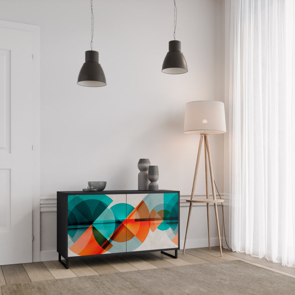 CIRCULAR RHAPSODY 2-Door Sideboard in Black Finish