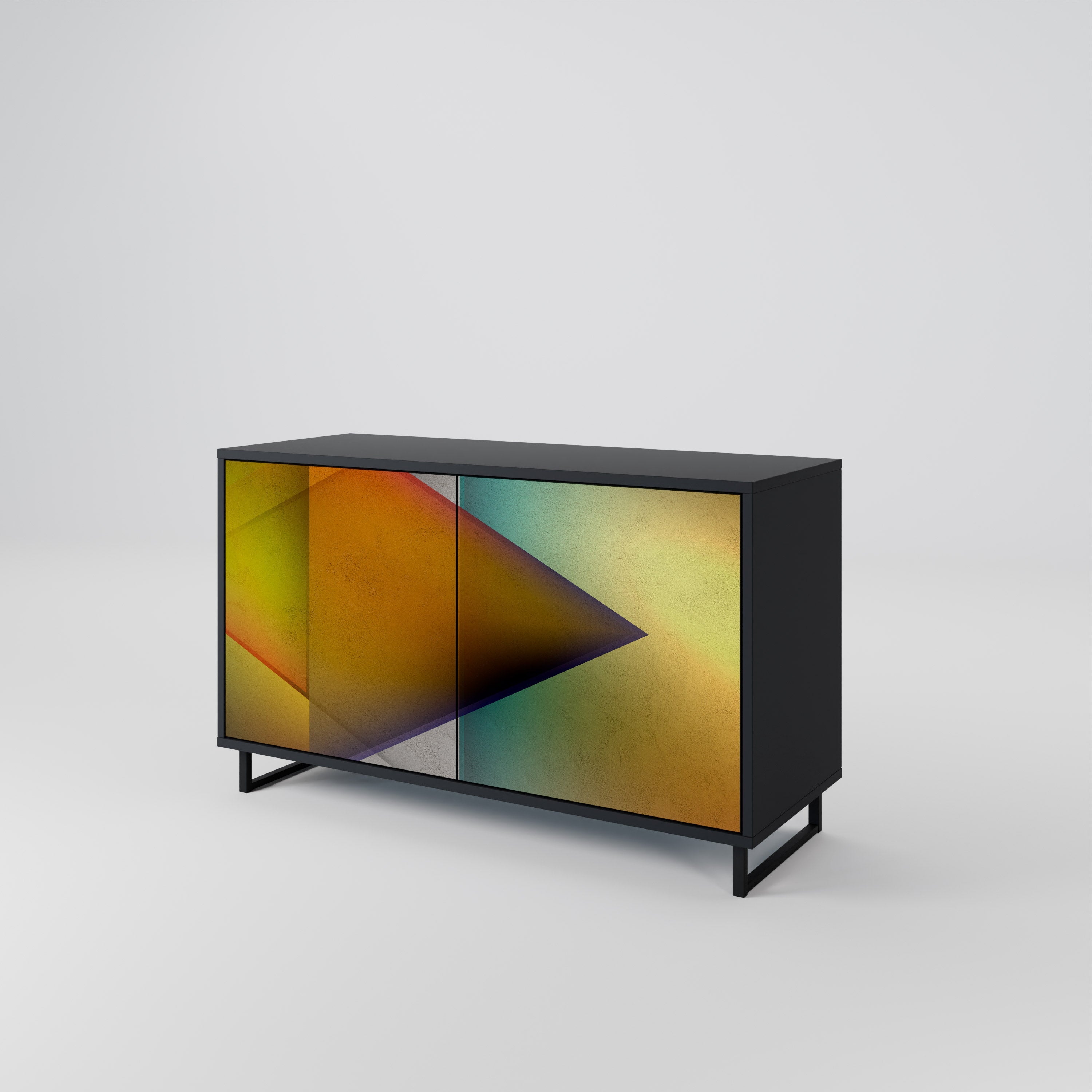 PIERCING SHARPNESS 2-Door Sideboard in Black Finish