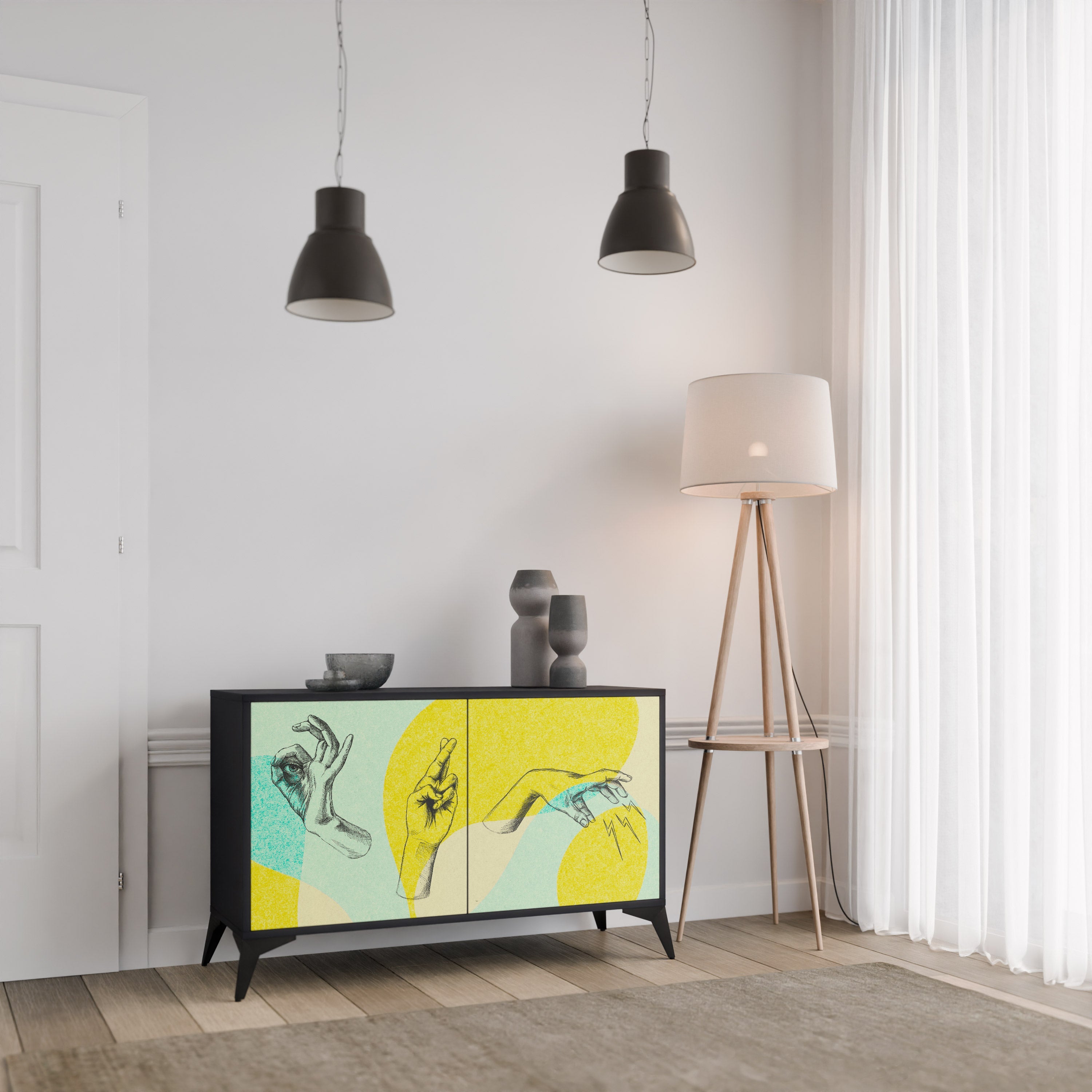 BODY LANGUAGE 2-Door Sideboard in Black Finish