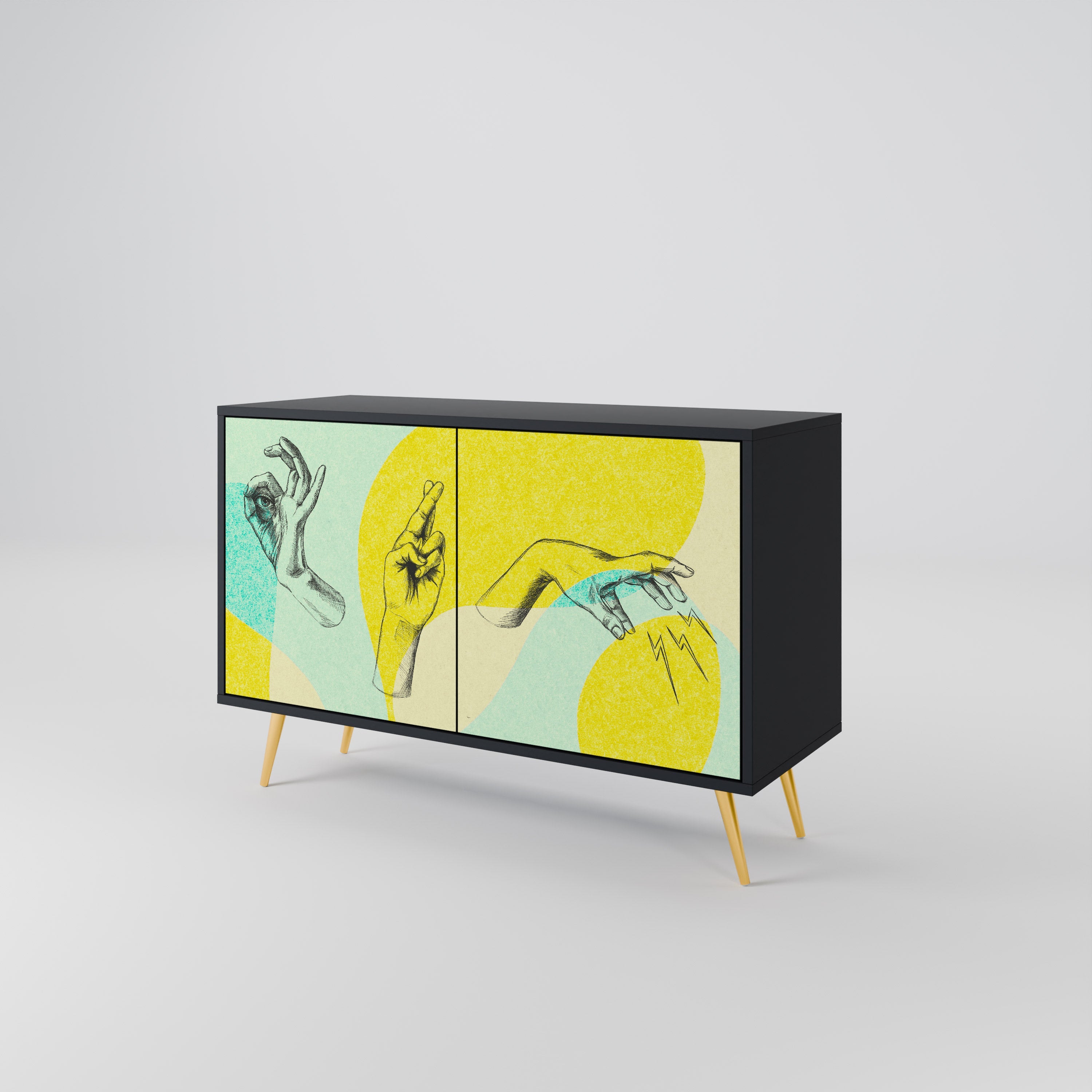 BODY LANGUAGE 2-Door Sideboard in Black Finish