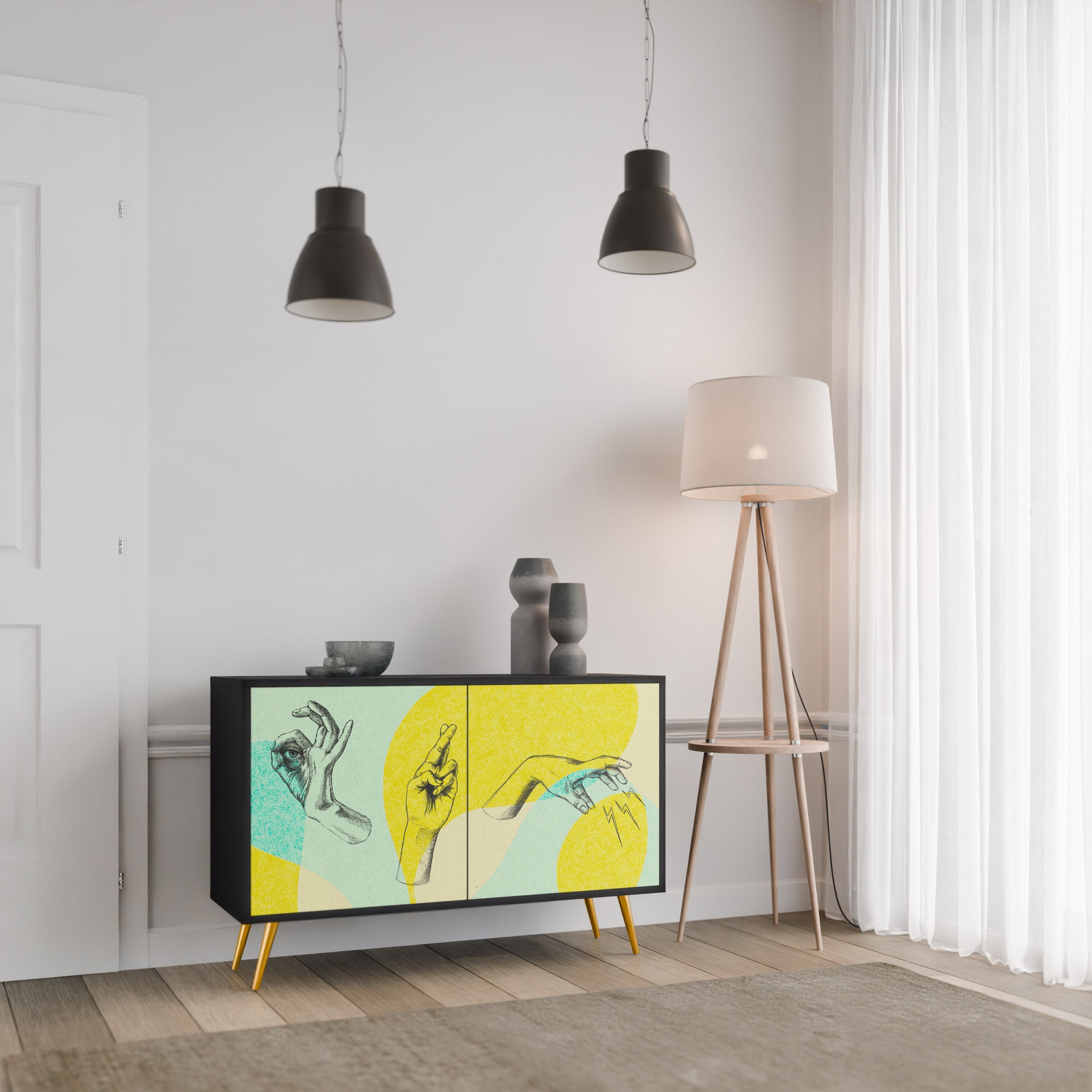 BODY LANGUAGE 2-Door Sideboard in Black Finish