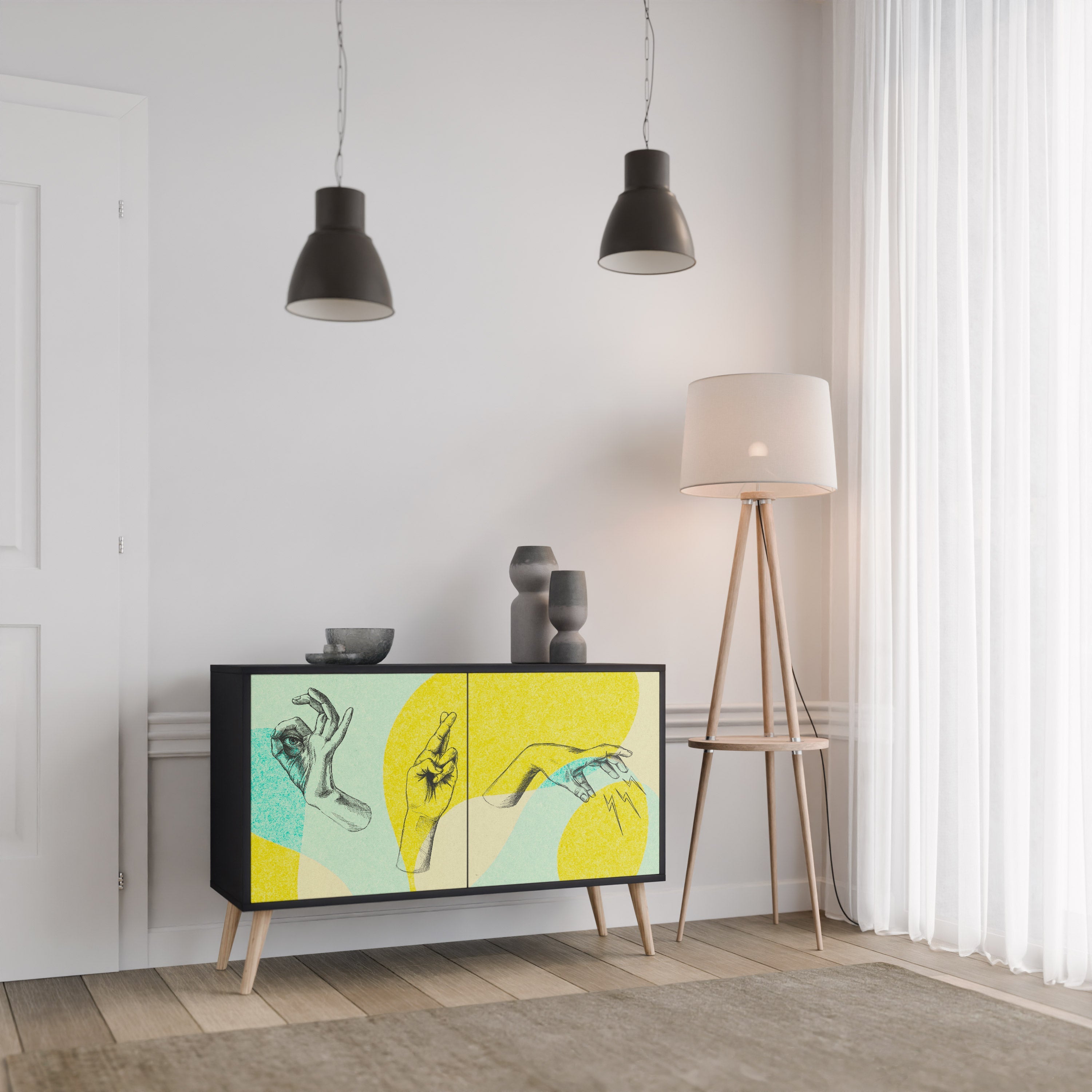 BODY LANGUAGE 2-Door Sideboard in Black Finish