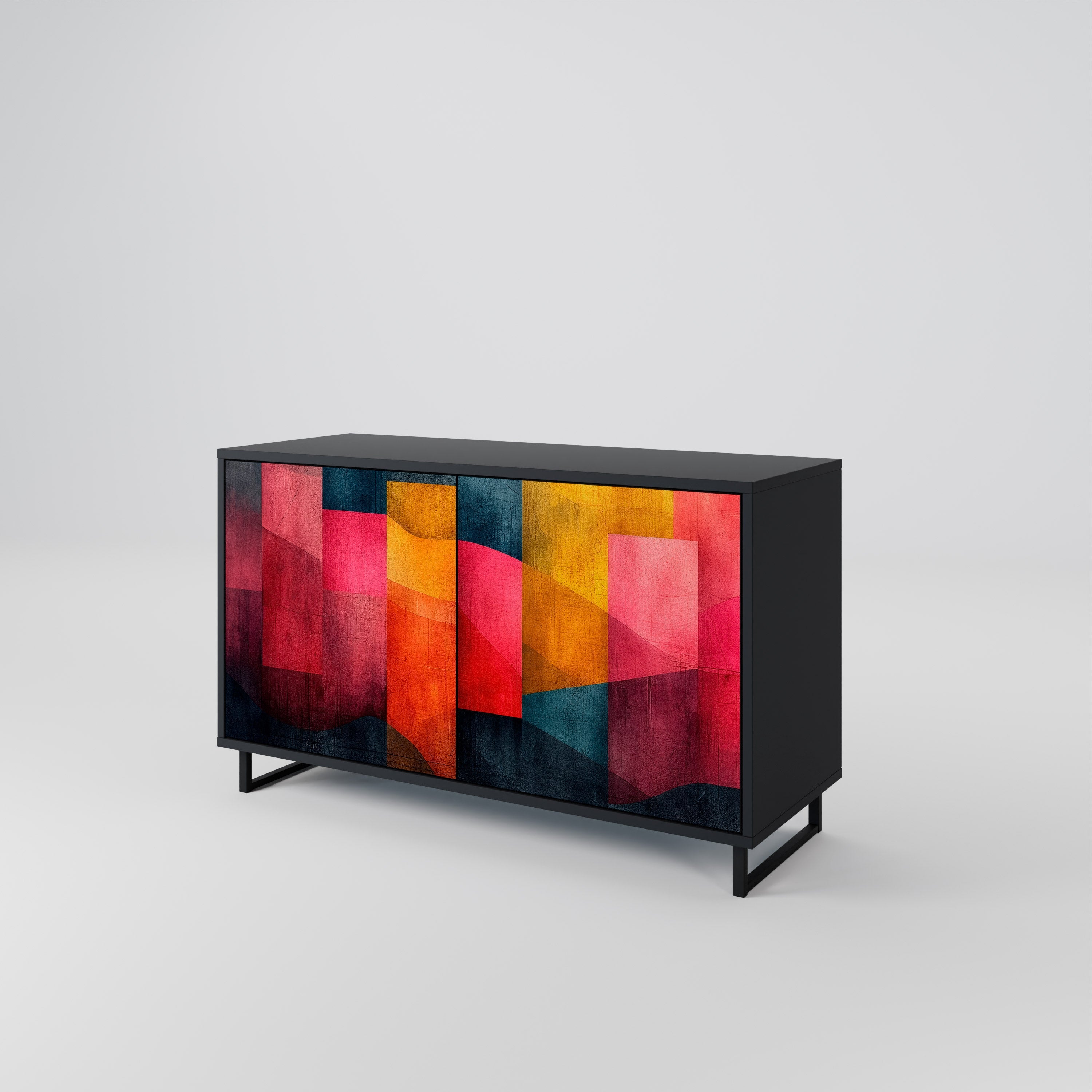 COLORFUL SOUNDS 2-Door Sideboard in Black Finish