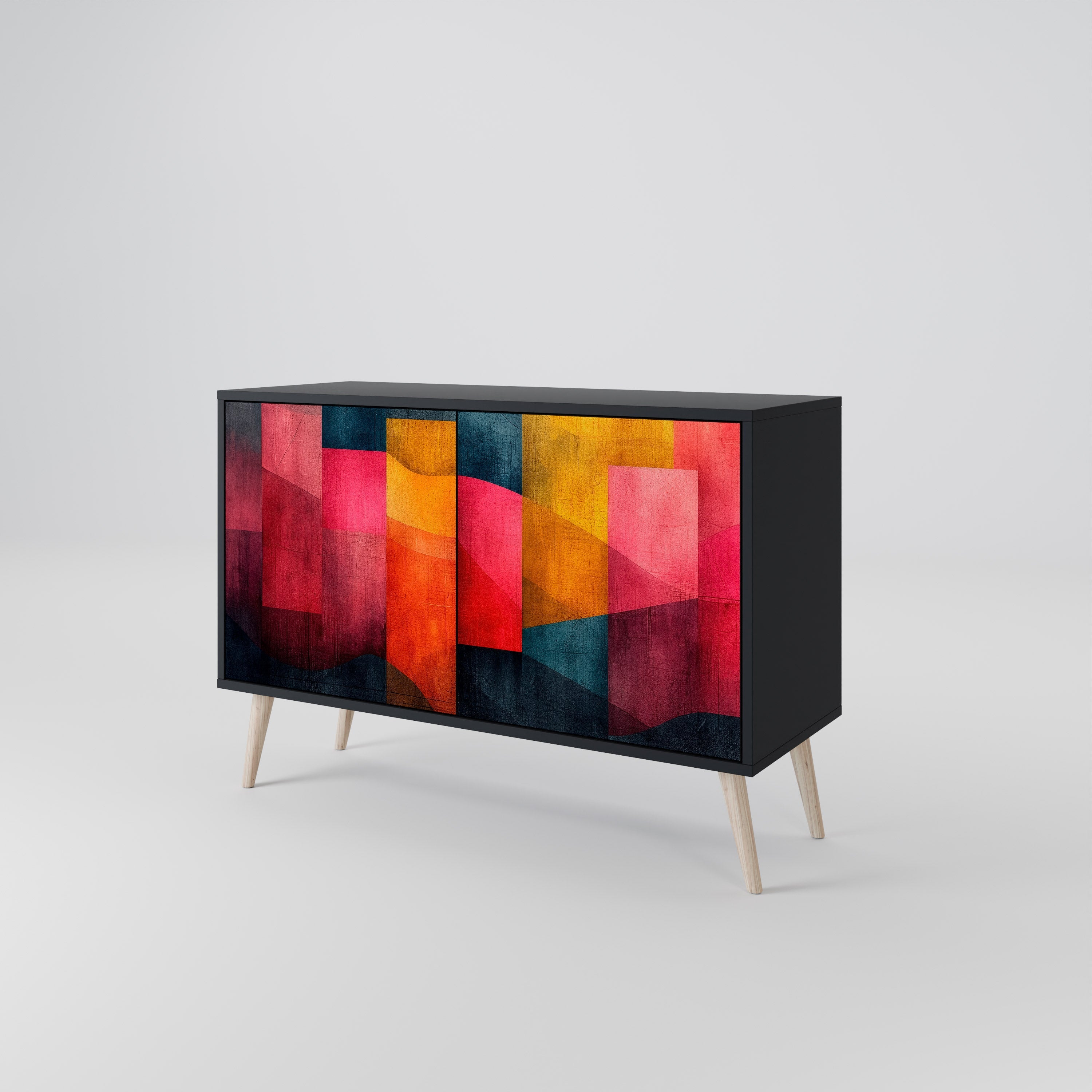COLORFUL SOUNDS 2-Door Sideboard in Black Finish