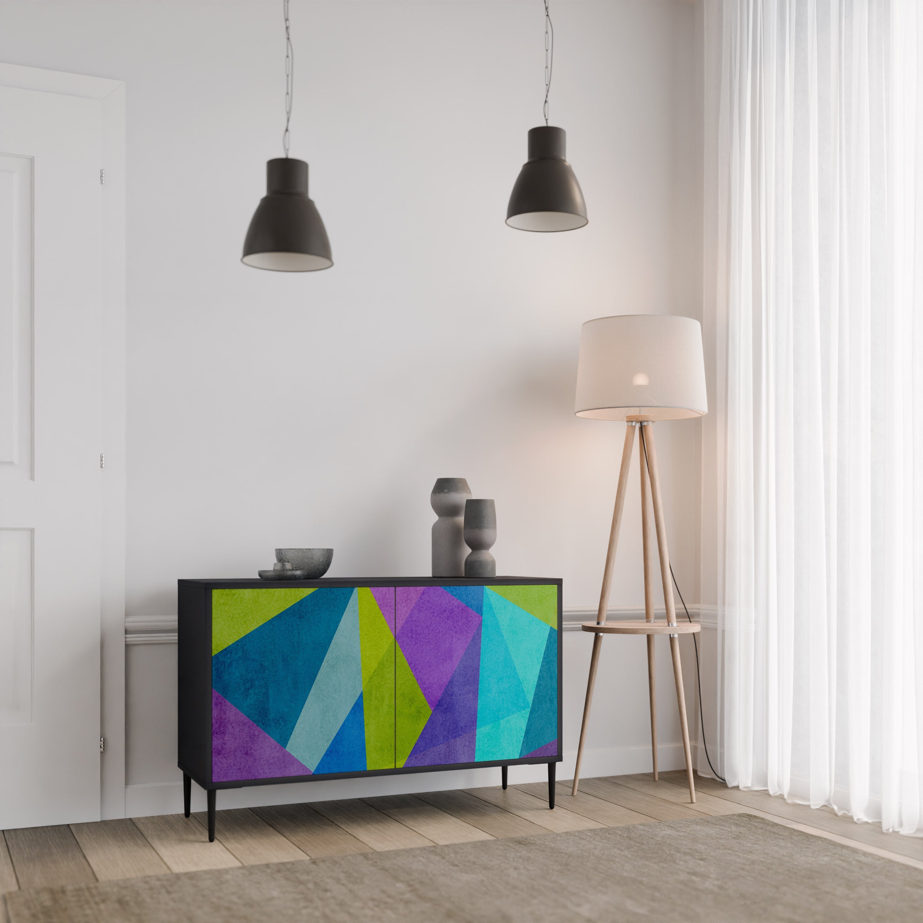 COLD SHOWCASE 2-Door Sideboard in Black Finish