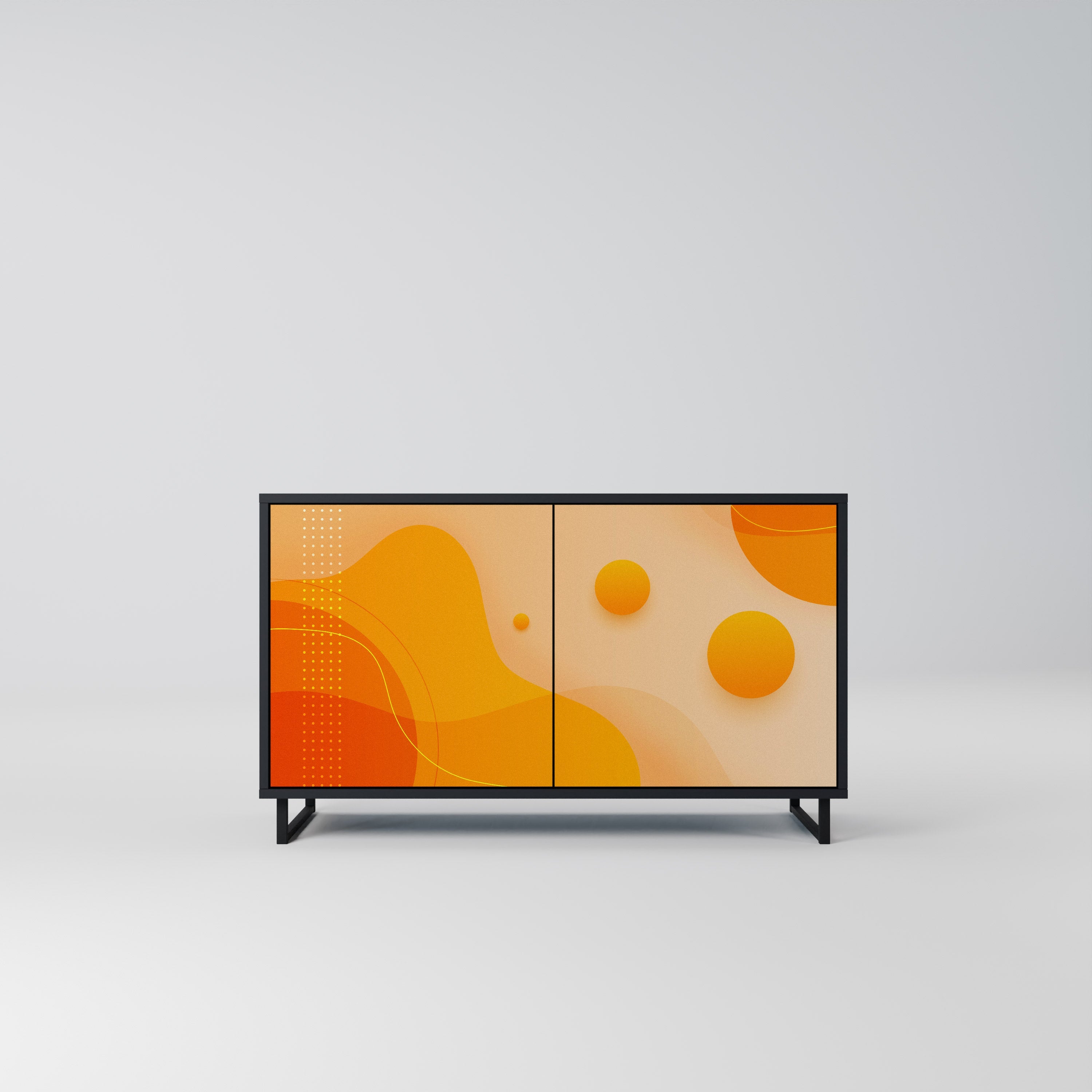 ORANGE ARRANGEMENT 2-Door Sideboard in Black Finish
