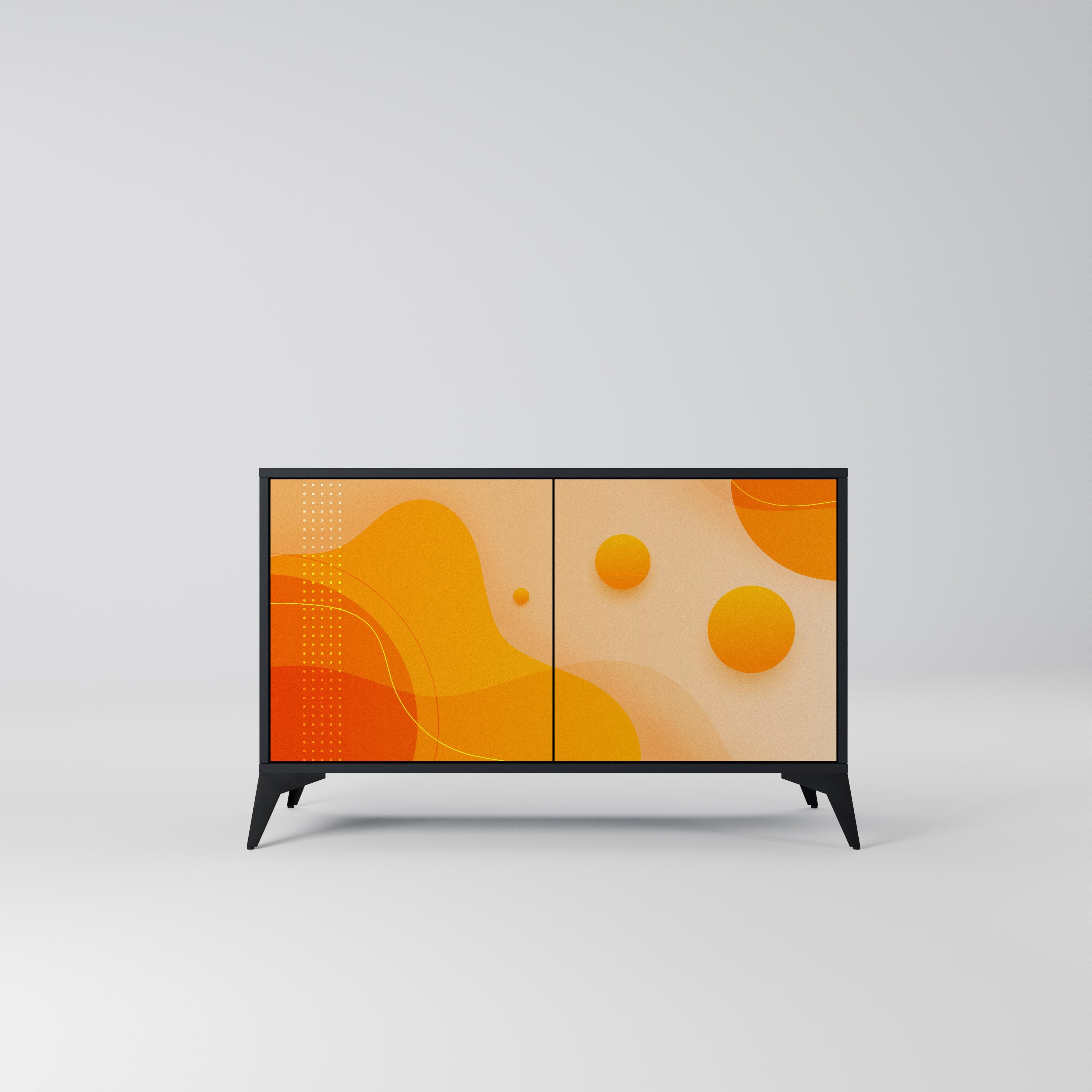 ORANGE ARRANGEMENT 2-Door Sideboard in Black Finish