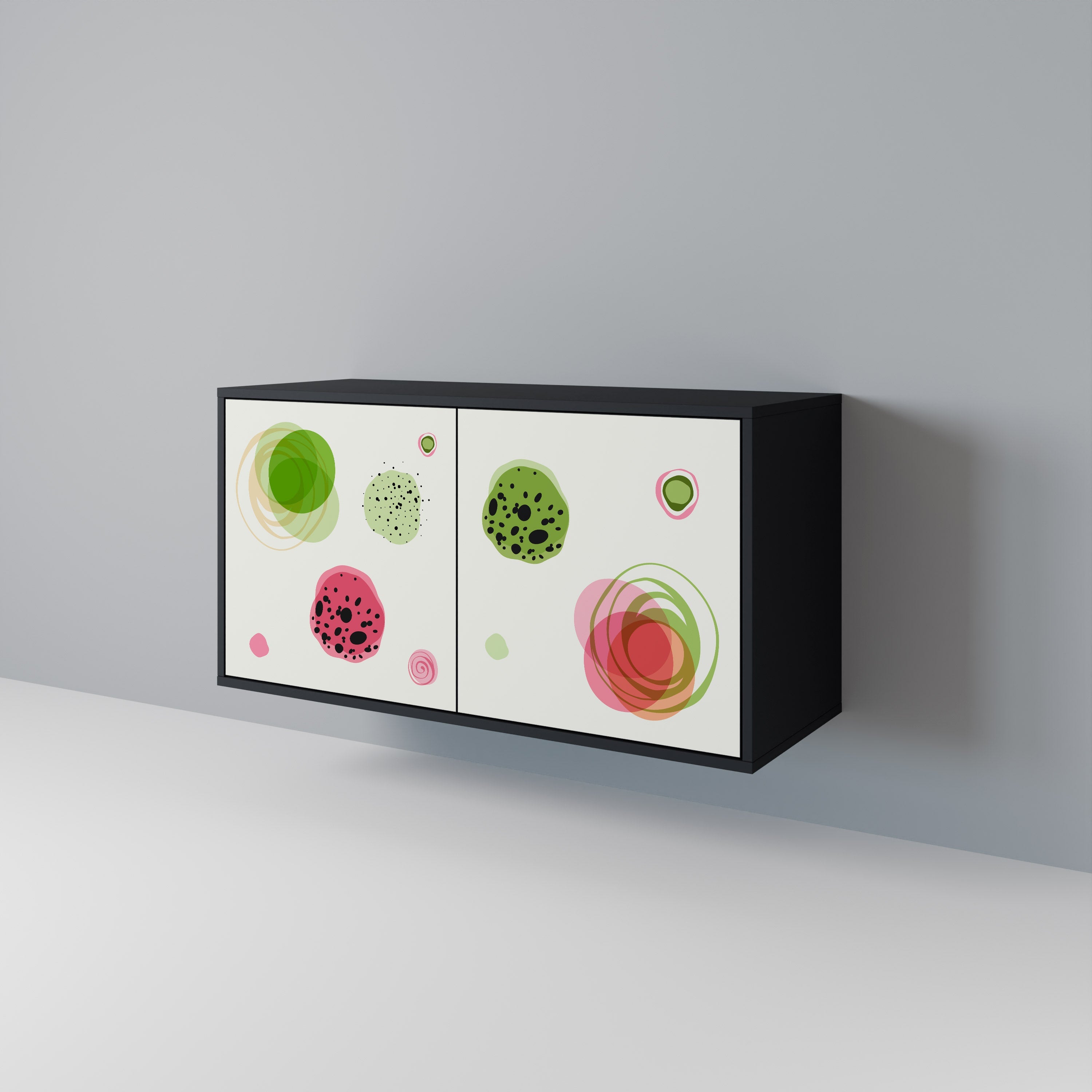 COLORFUL COSMOS 2-Door Sideboard in Black Finish
