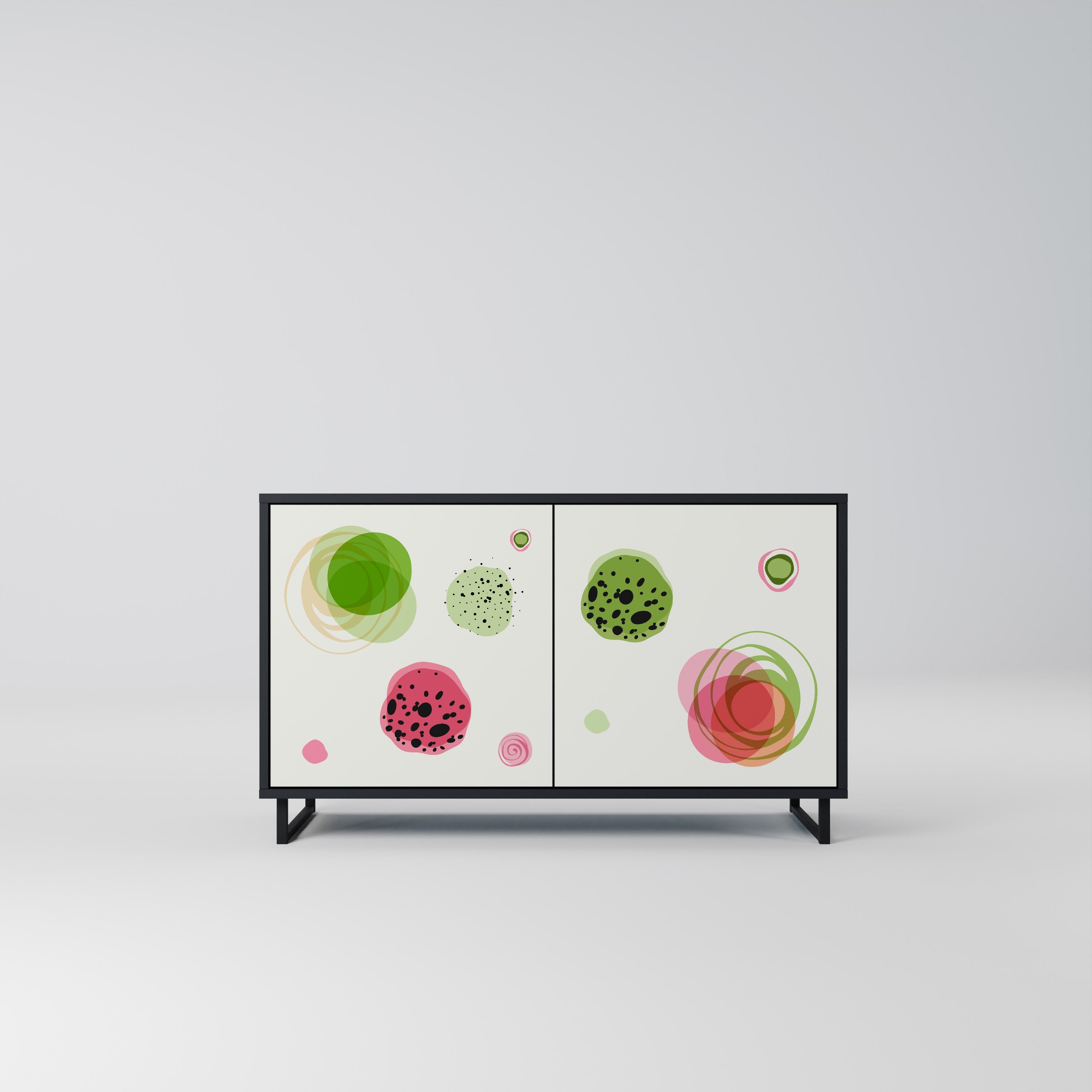 COLORFUL COSMOS 2-Door Sideboard in Black Finish