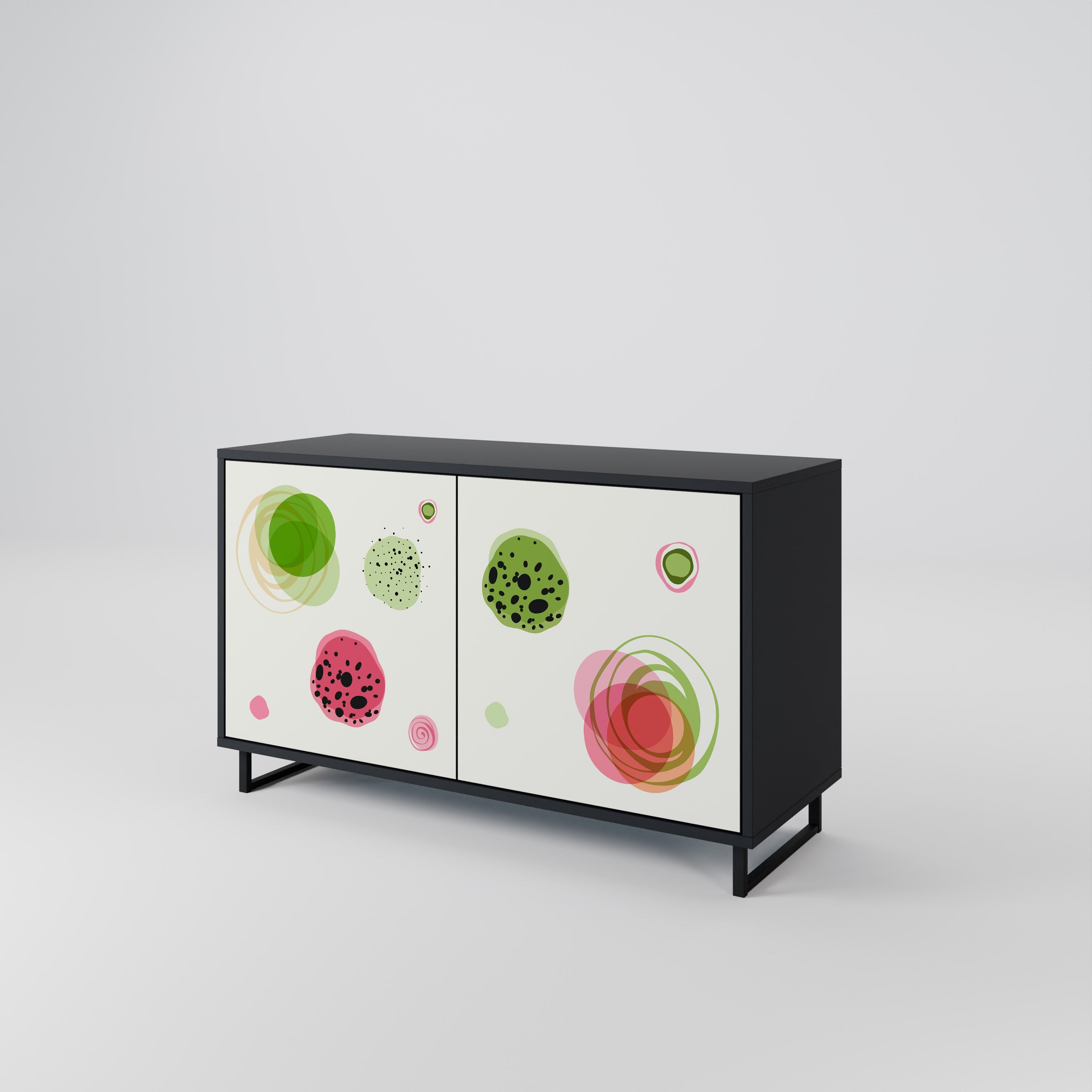 COLORFUL COSMOS 2-Door Sideboard in Black Finish