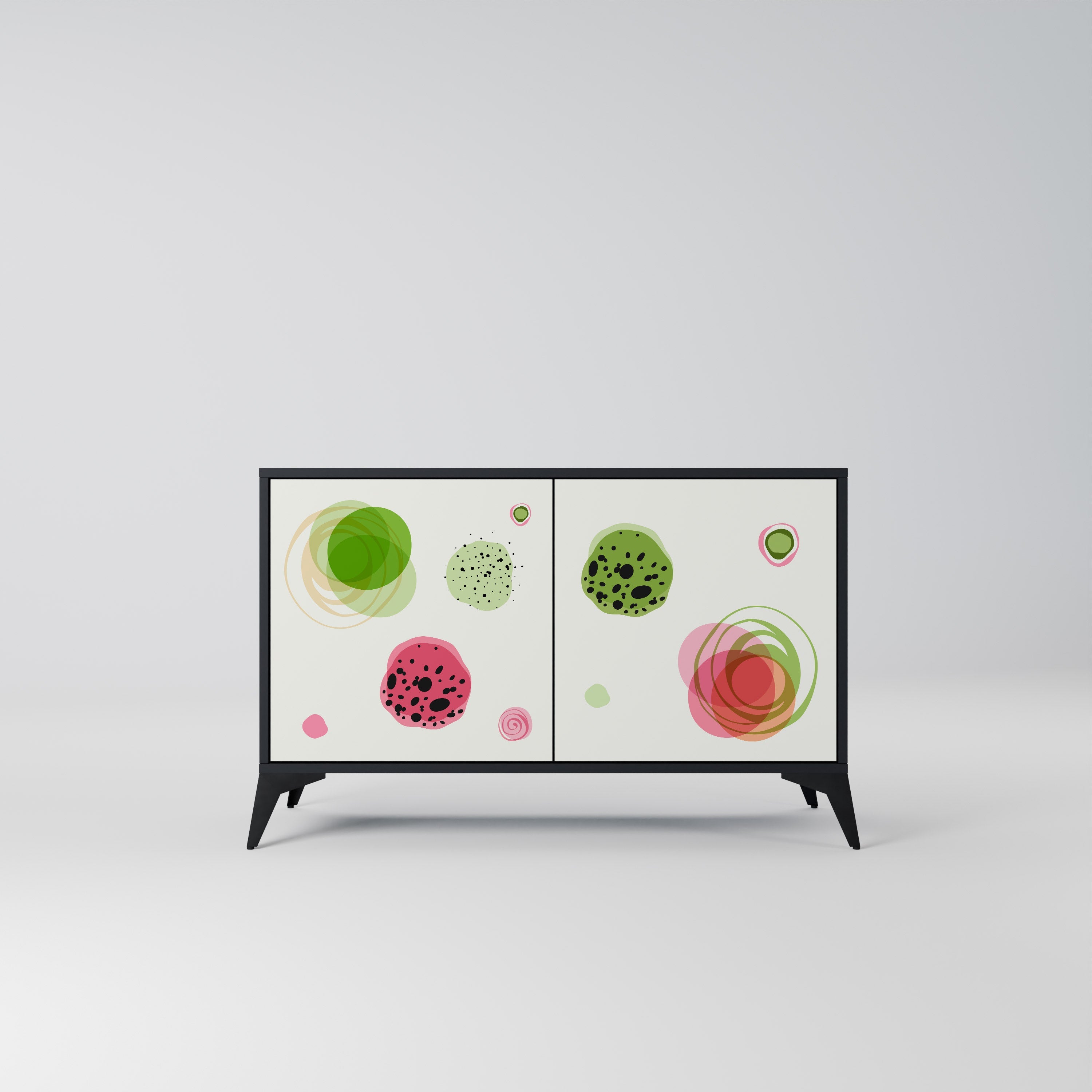 COLORFUL COSMOS 2-Door Sideboard in Black Finish