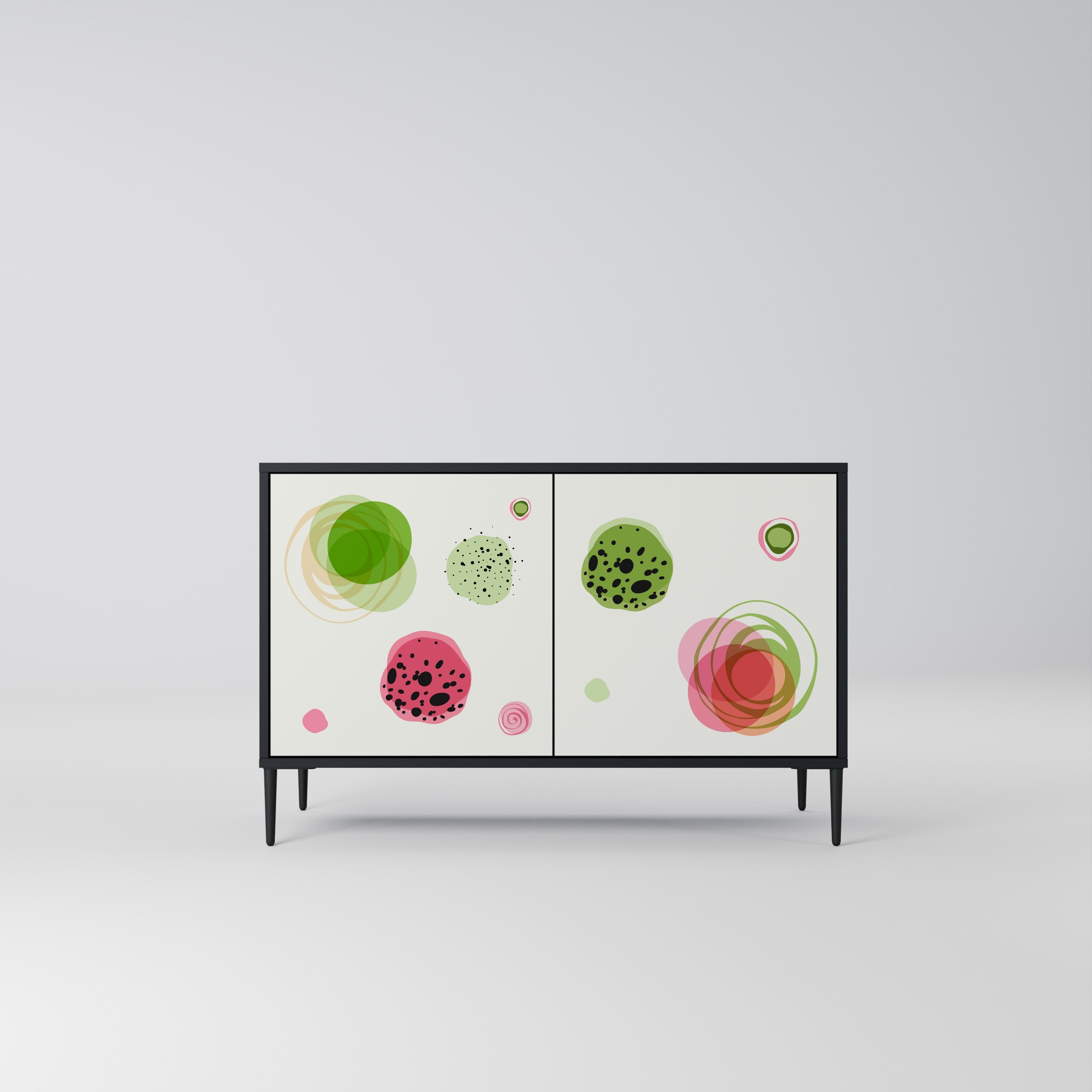 COLORFUL COSMOS 2-Door Sideboard in Black Finish