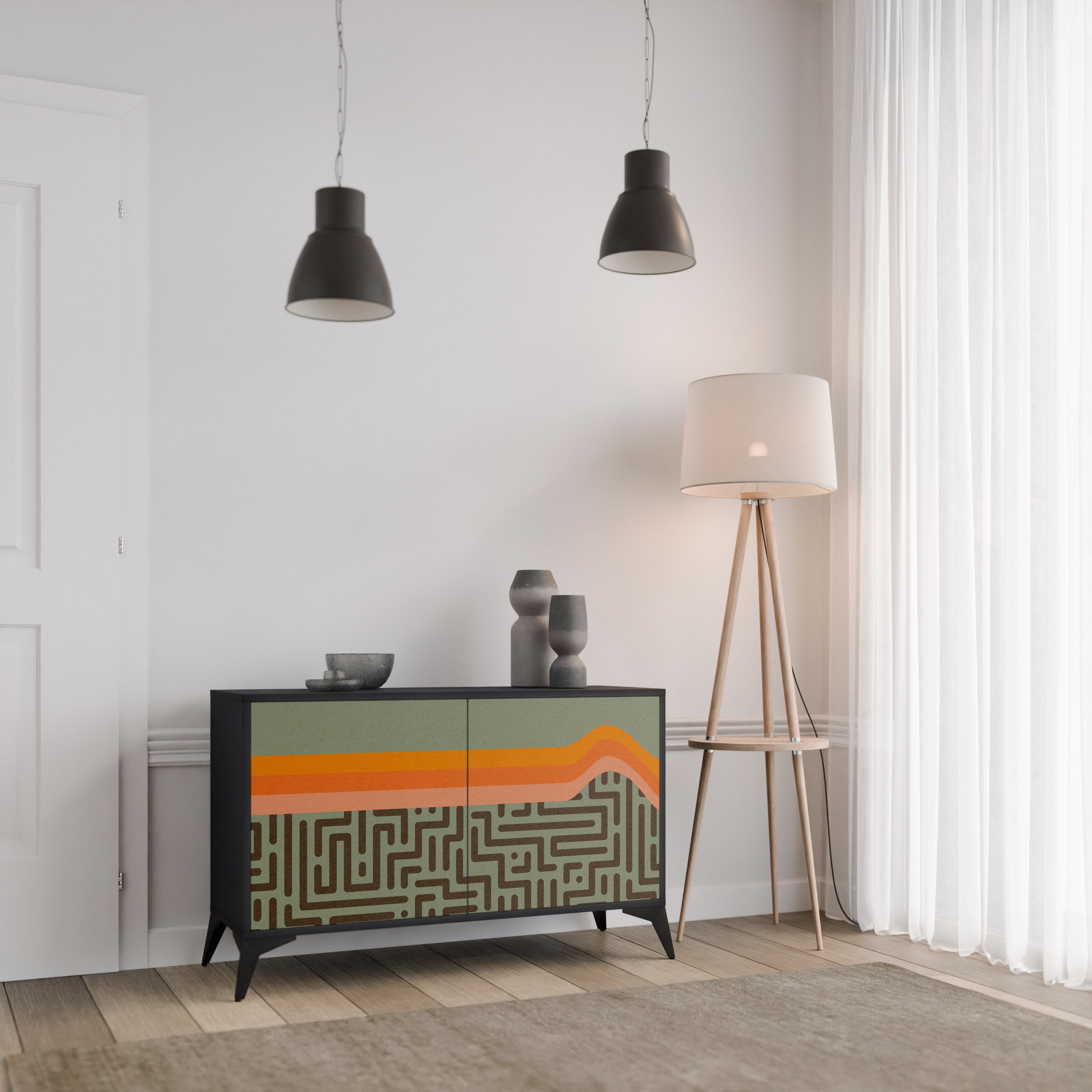 SIMPLE SOLUTIONS 2-Door Sideboard in Black Finish