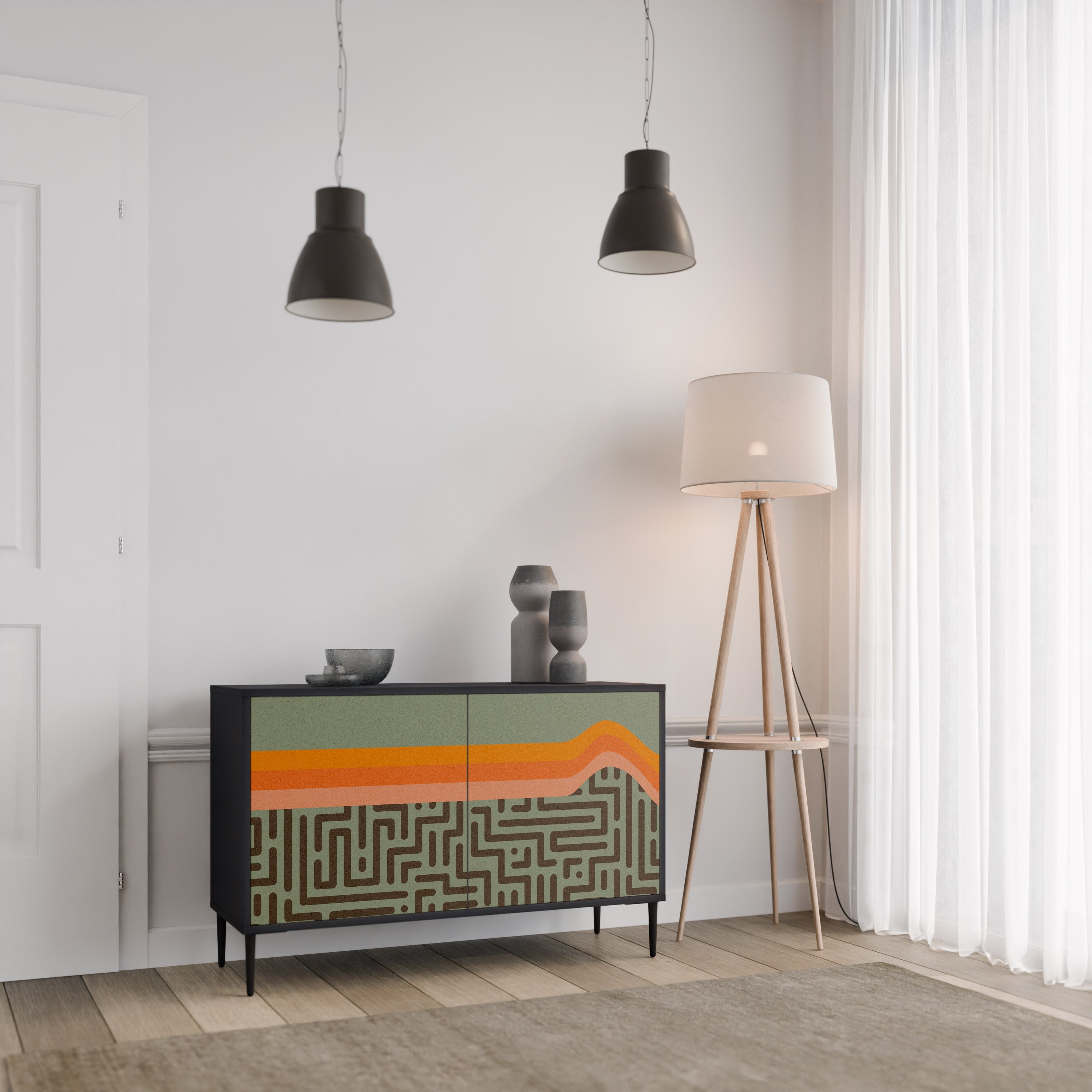 SIMPLE SOLUTIONS 2-Door Sideboard in Black Finish