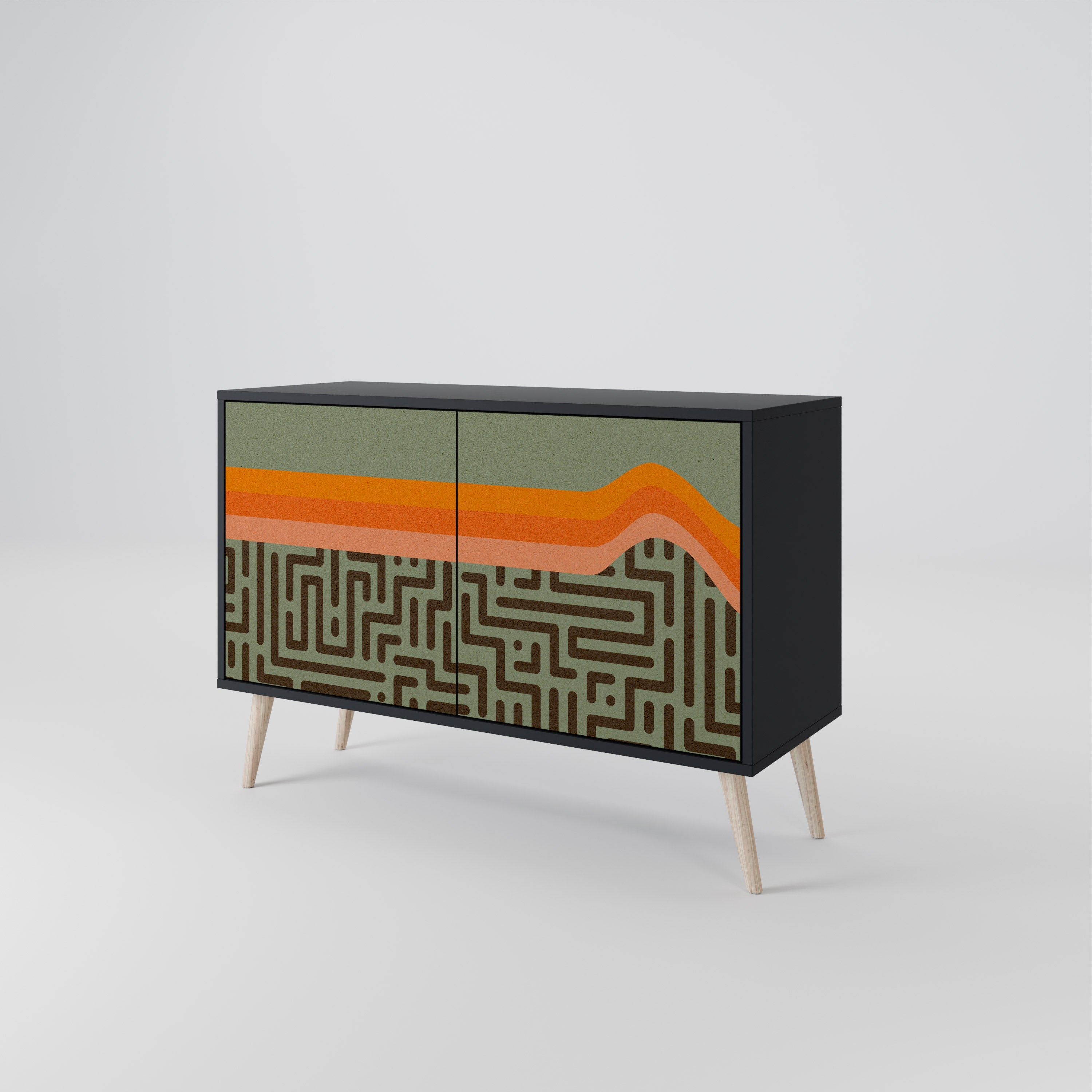 SIMPLE SOLUTIONS 2-Door Sideboard in Black Finish