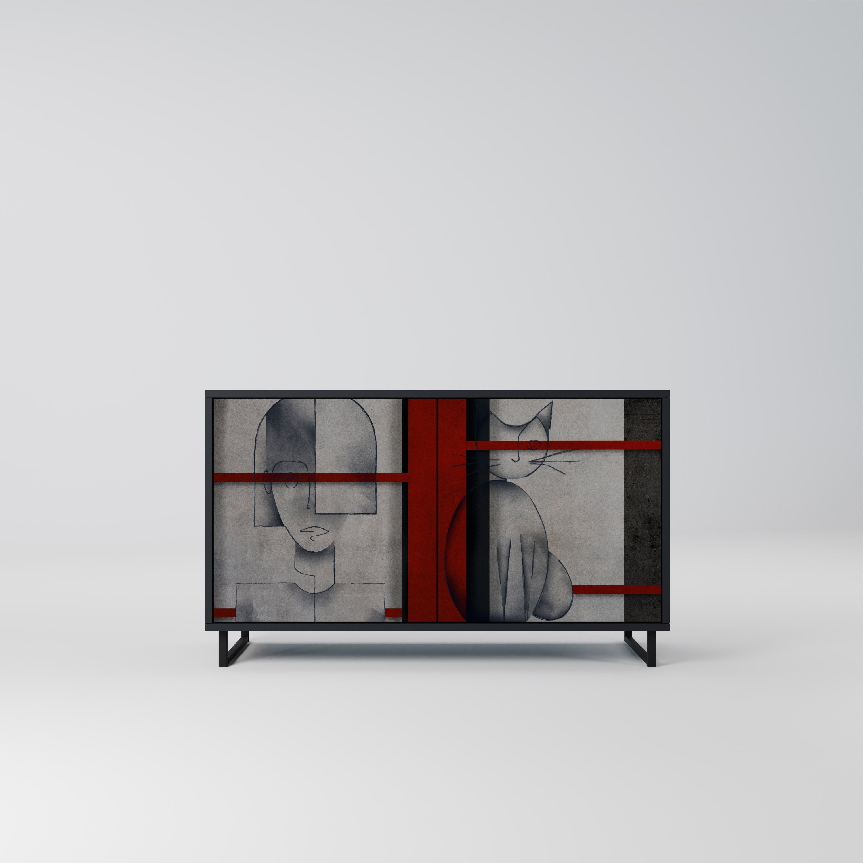 GRAY FIGURES 2-Door Sideboard in Black Finish