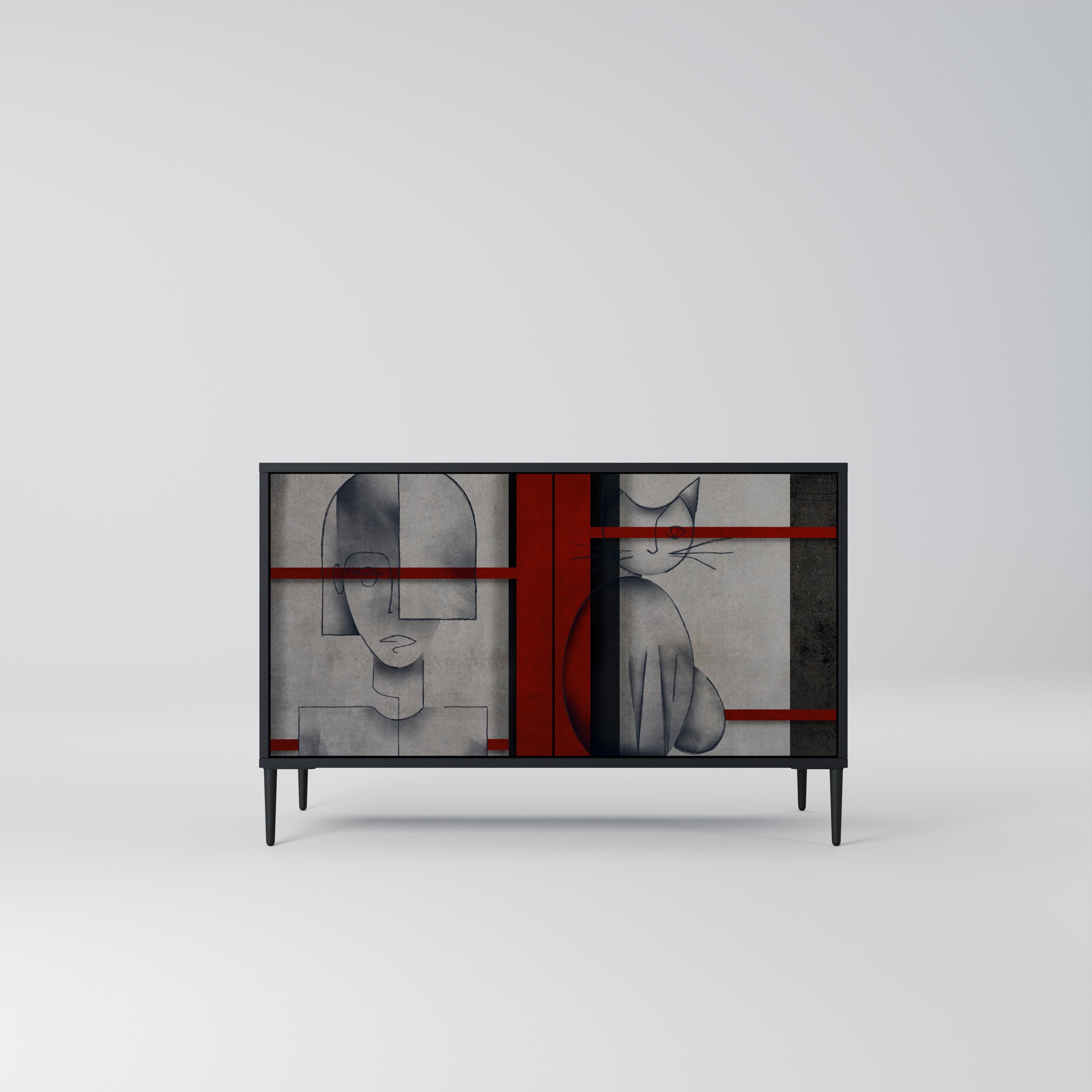 GRAY FIGURES 2-Door Sideboard in Black Finish