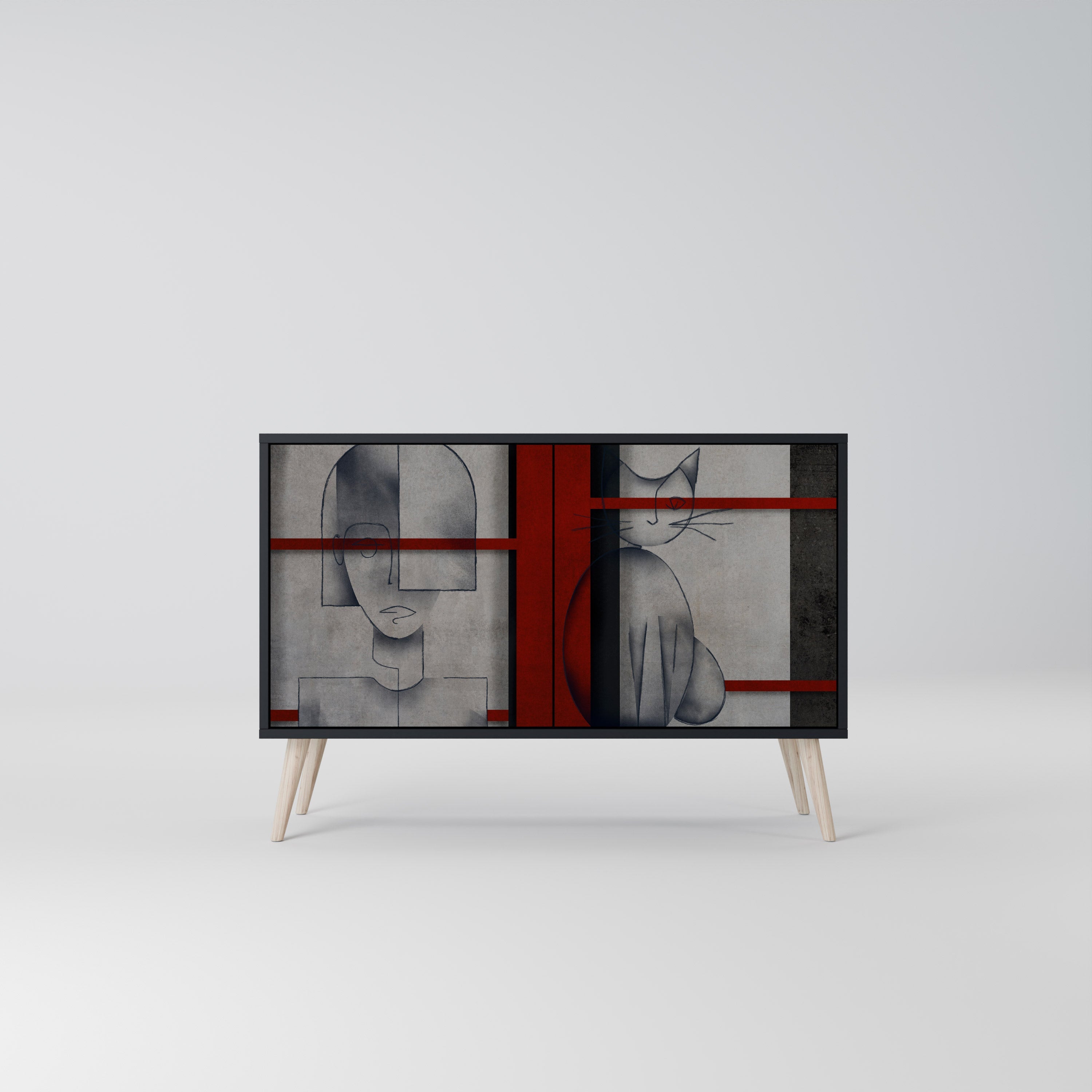 GRAY FIGURES 2-Door Sideboard in Black Finish