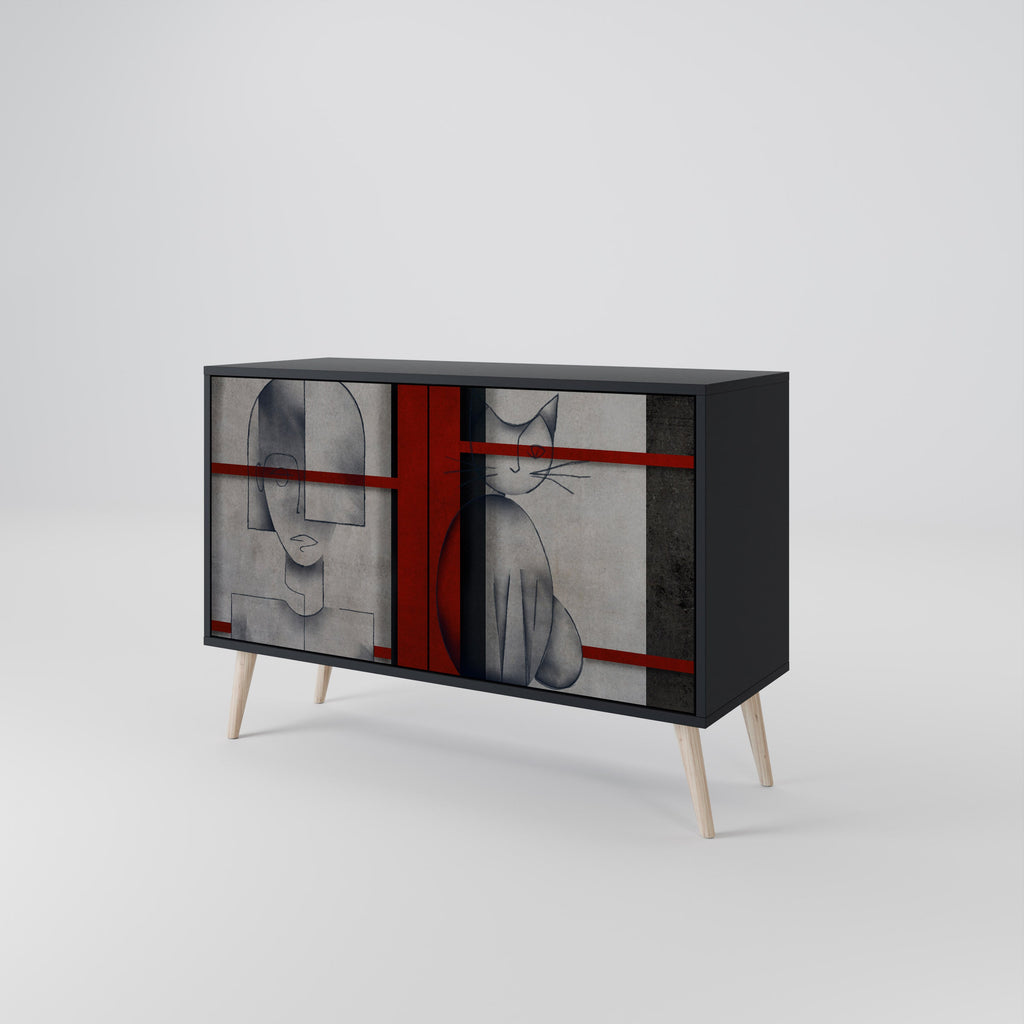 GRAY FIGURES 2-Door Sideboard in Black Finish