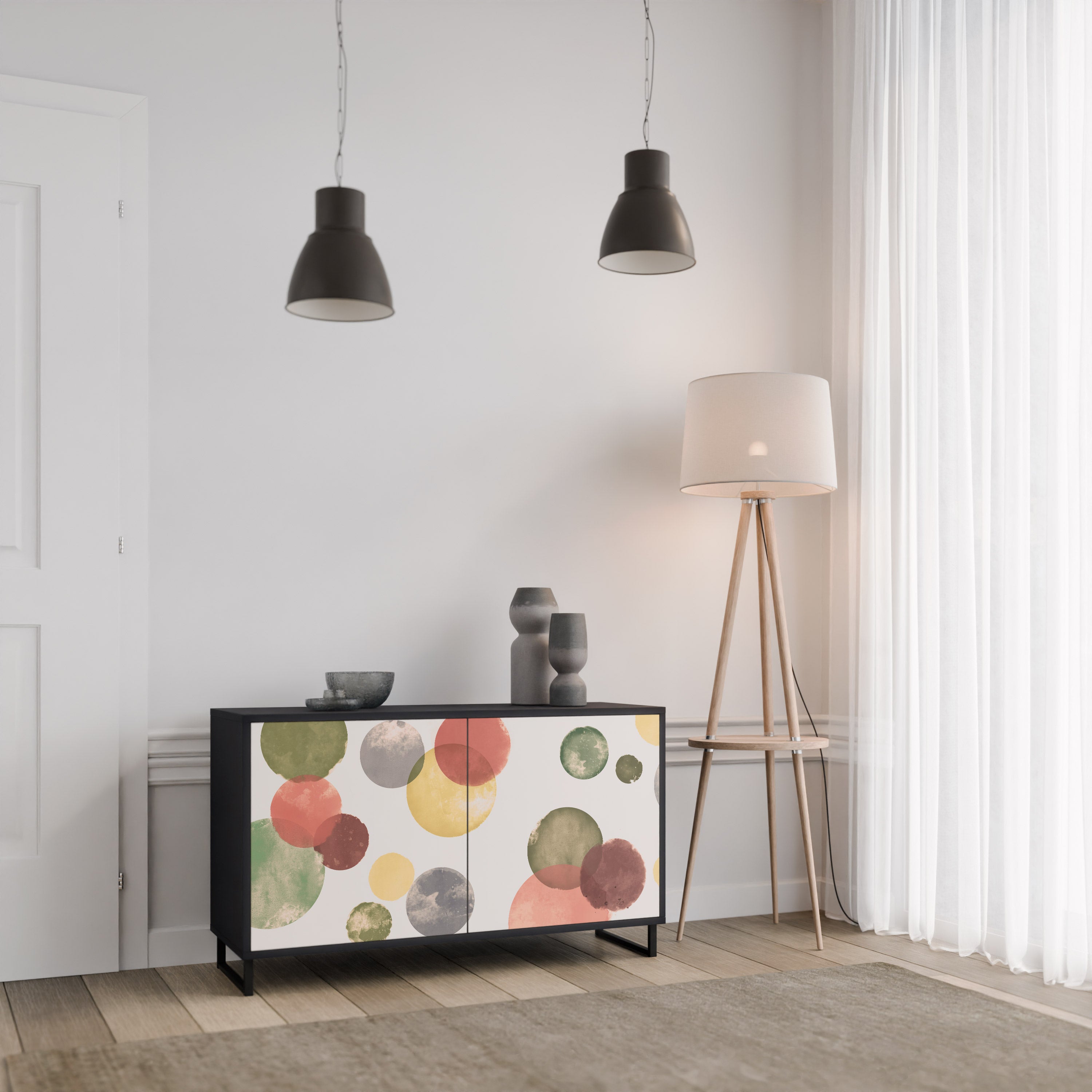 FLEETING HAPPINESS 2-Door Sideboard in Black Finish