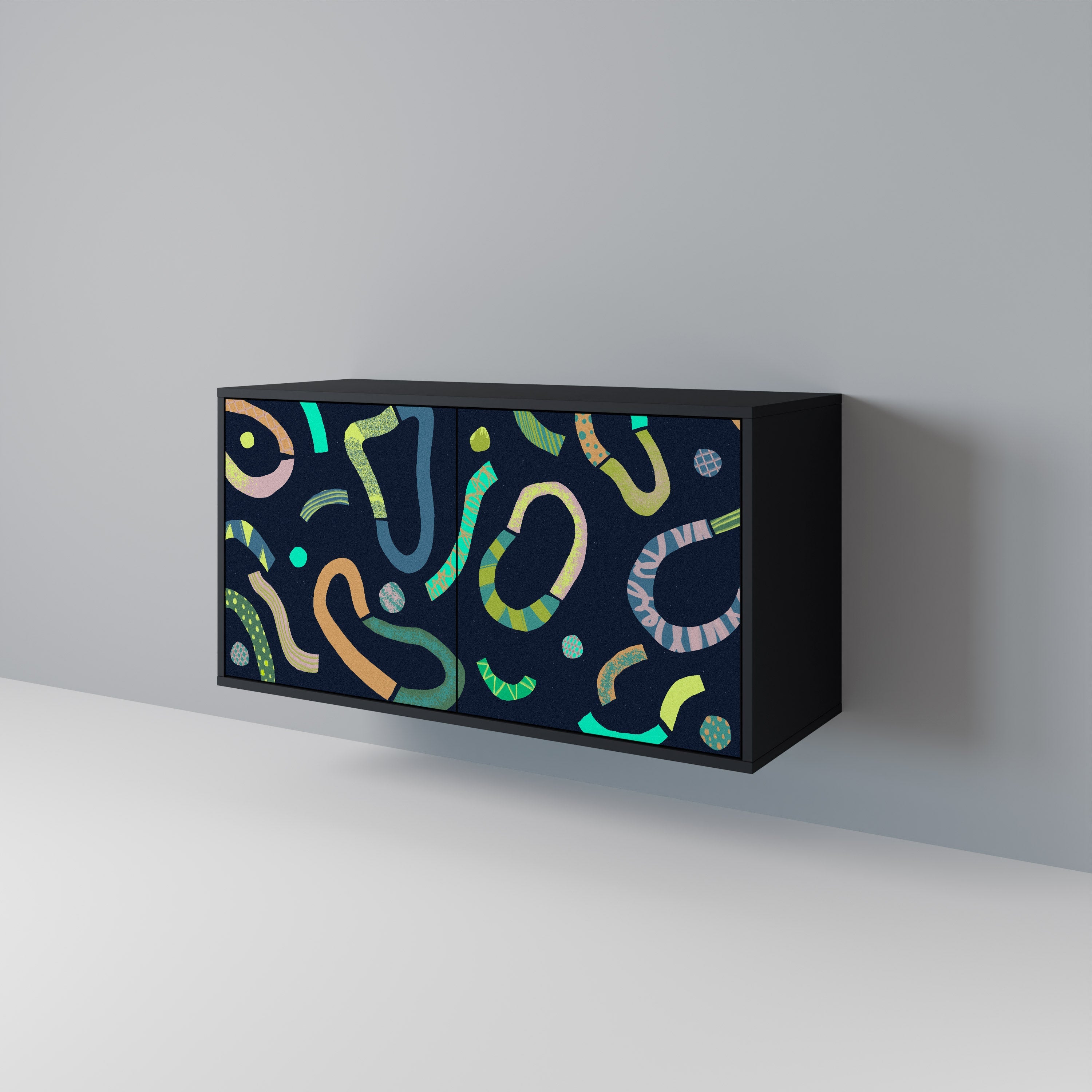 CONTRAST DANCE 2-Door Sideboard in Black Finish