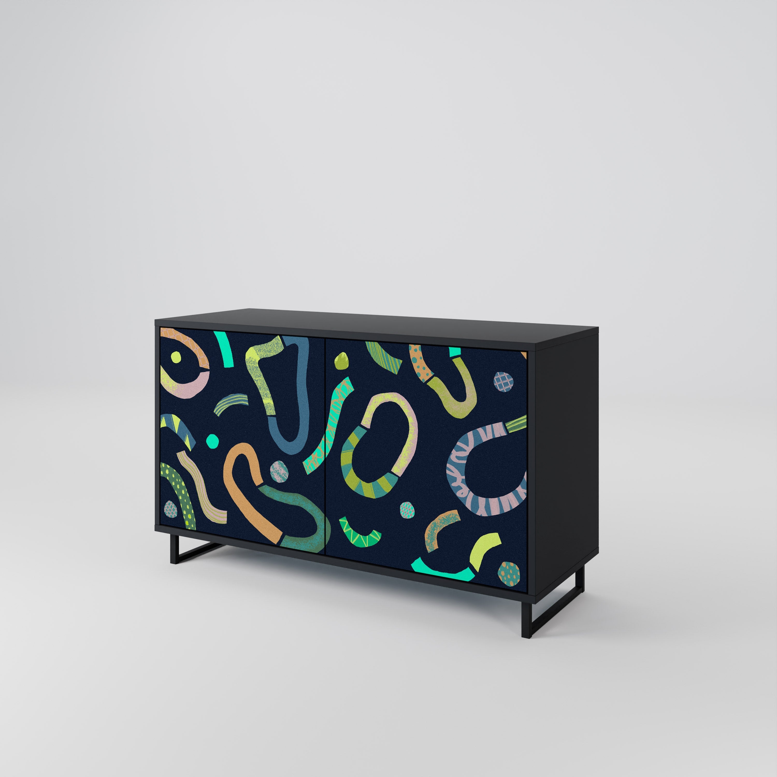 CONTRAST DANCE 2-Door Sideboard in Black Finish