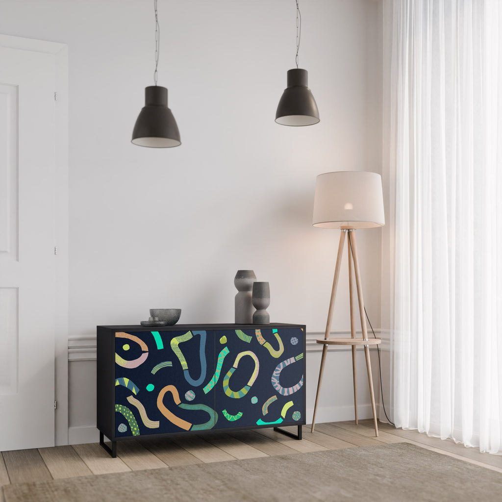 CONTRAST DANCE 2-Door Sideboard in Black Finish