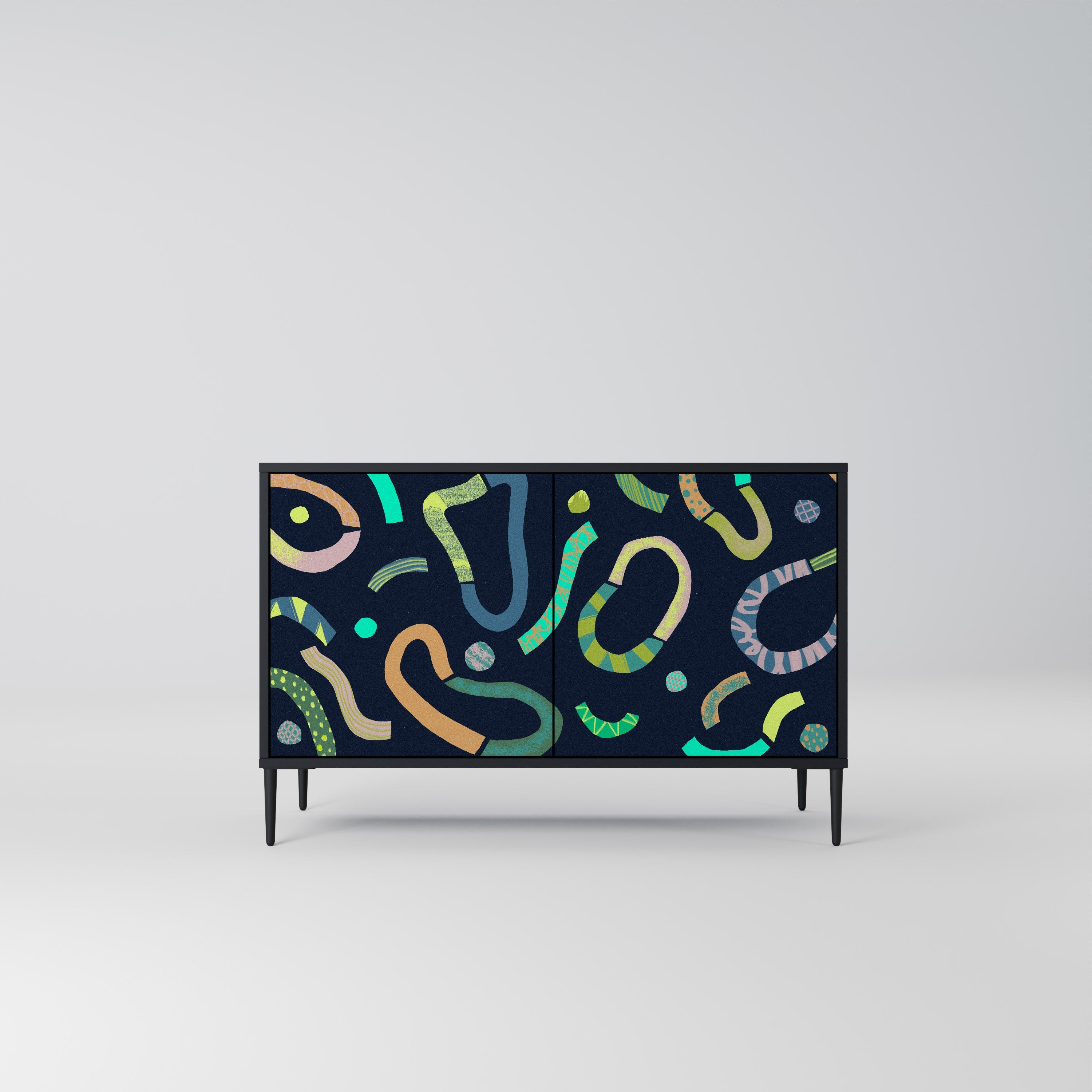 CONTRAST DANCE 2-Door Sideboard in Black Finish