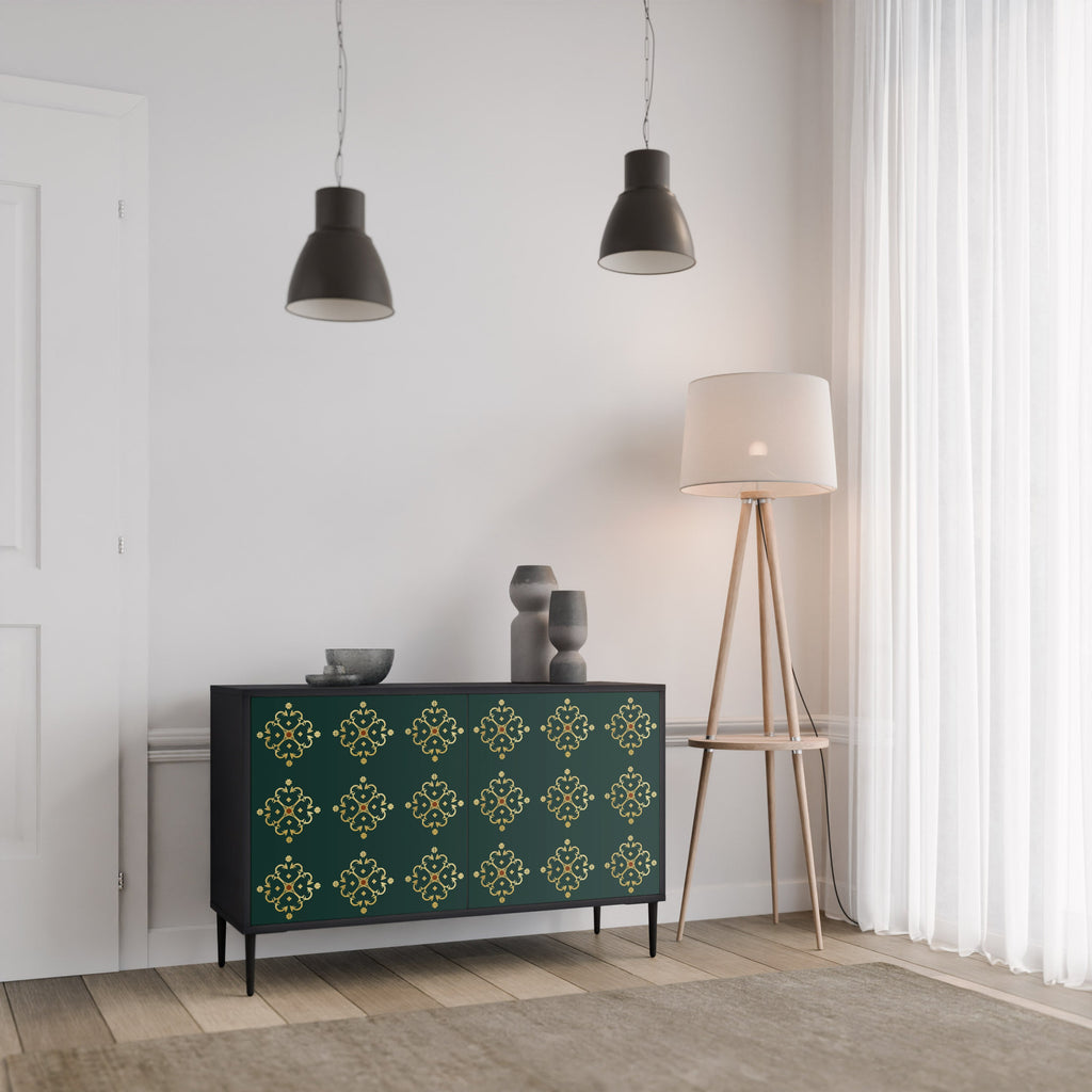 ROYAL MEDALLION 2-Door Sideboard in Black Finish