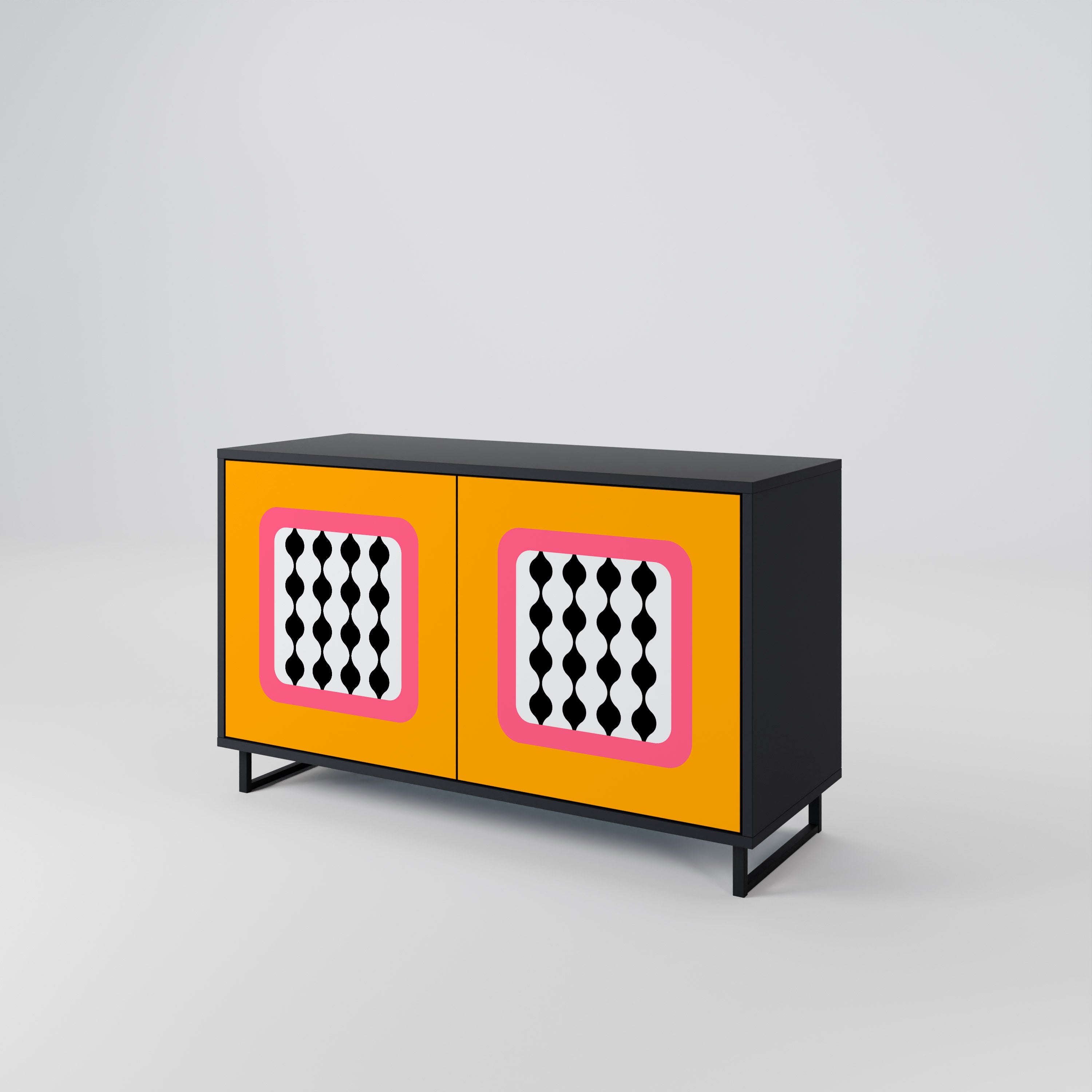 TEARS IN HEAVEN 2-Door Sideboard in Black Finish