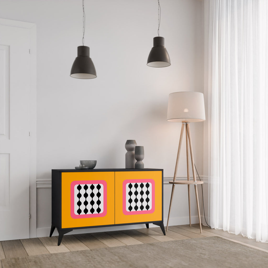 TEARS IN HEAVEN 2-Door Sideboard in Black Finish