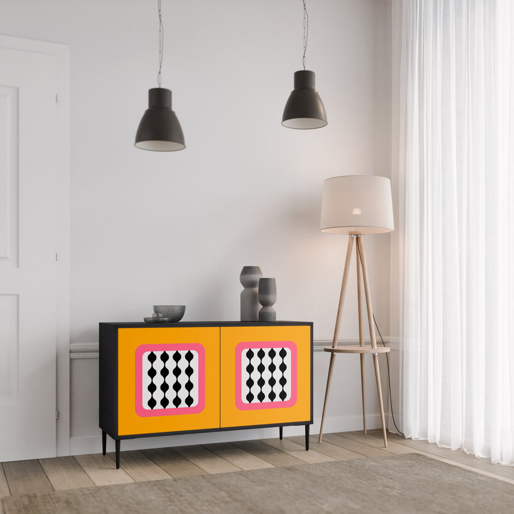 TEARS IN HEAVEN 2-Door Sideboard in Black Finish