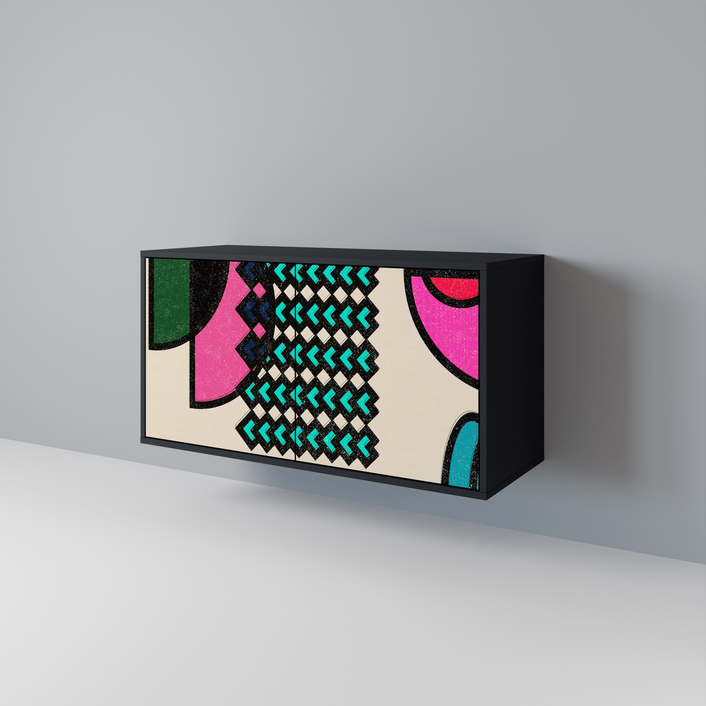 GEOMETRIC RHAPSODY 2-Door Sideboard in Black Finish
