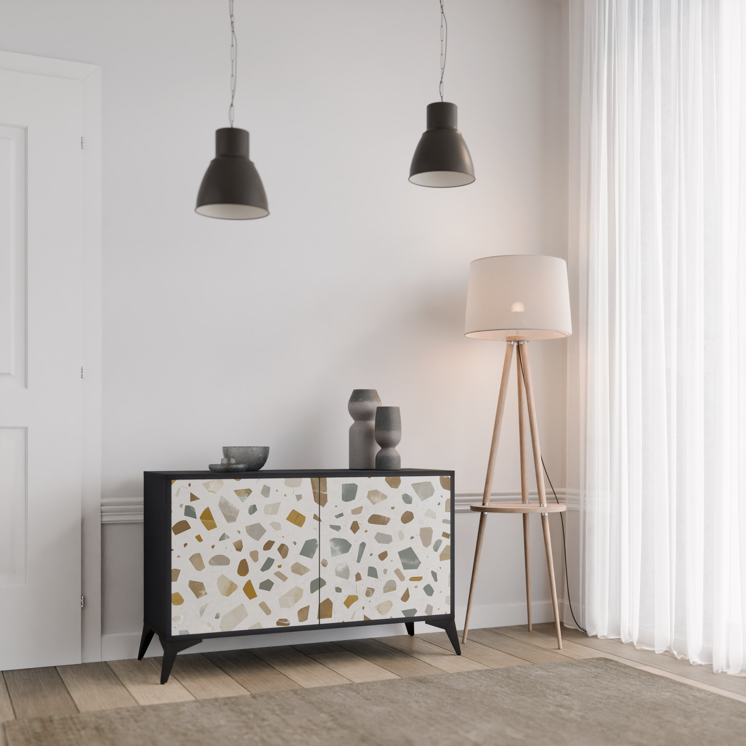 PIECES OF TOMORROW 2-Door Sideboard in Black Finish