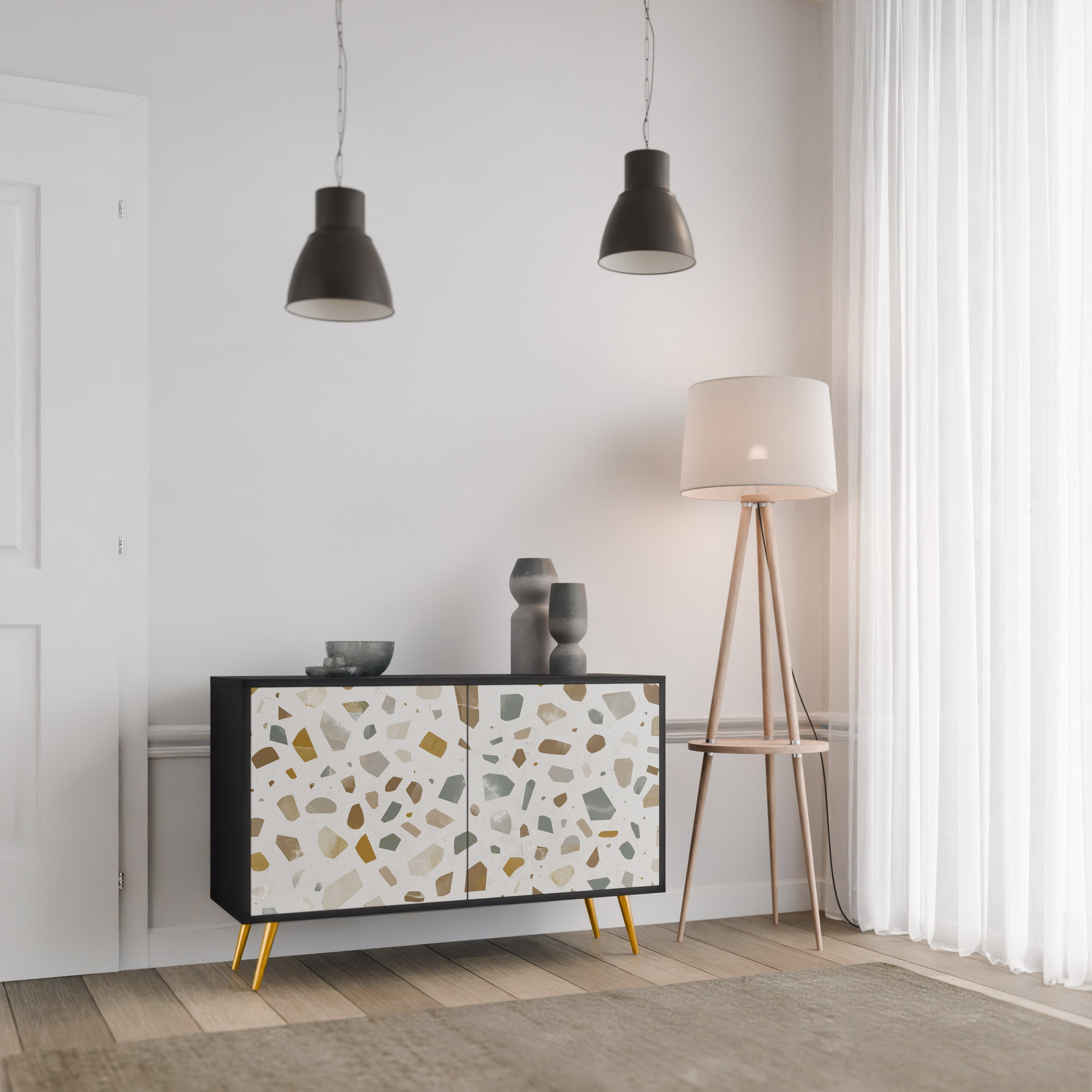 PIECES OF TOMORROW 2-Door Sideboard in Black Finish