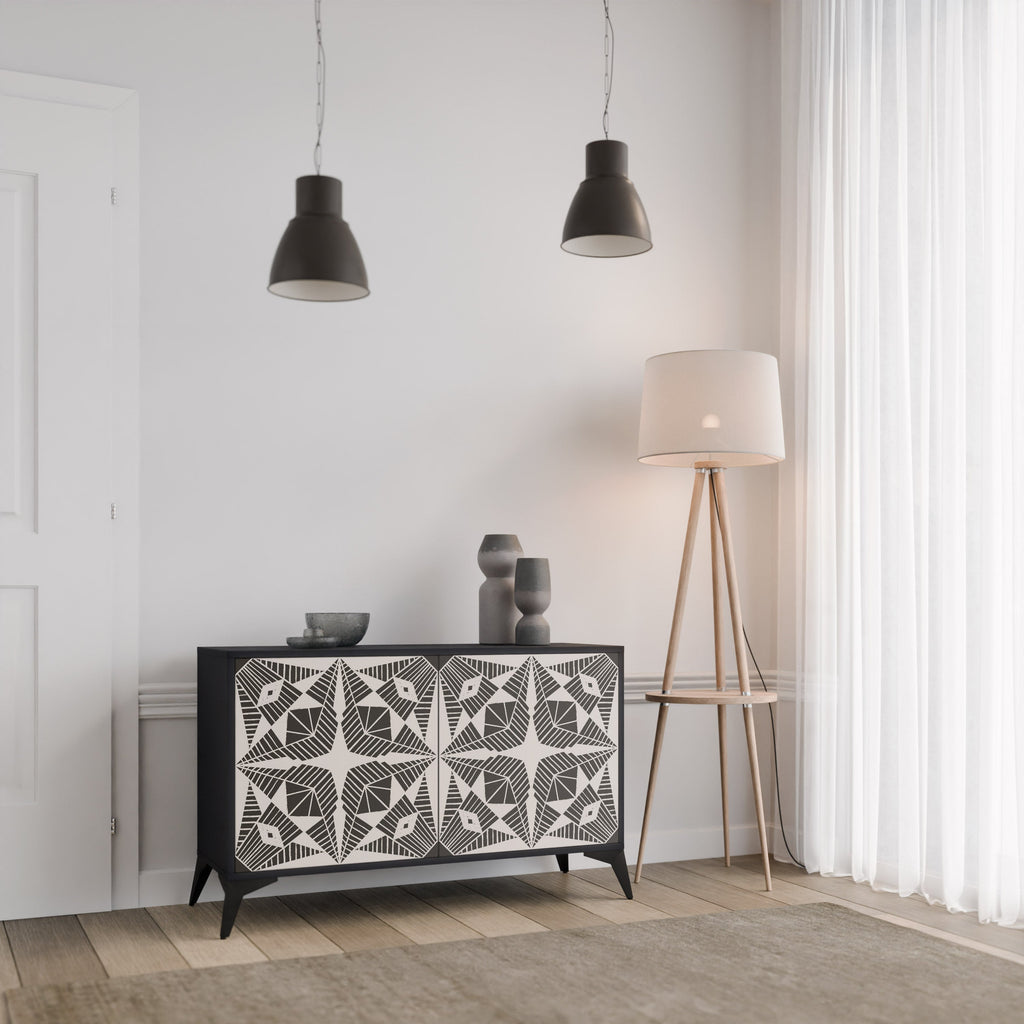 MONOCHROME NEXUS 2-Door Sideboard in Black Finish