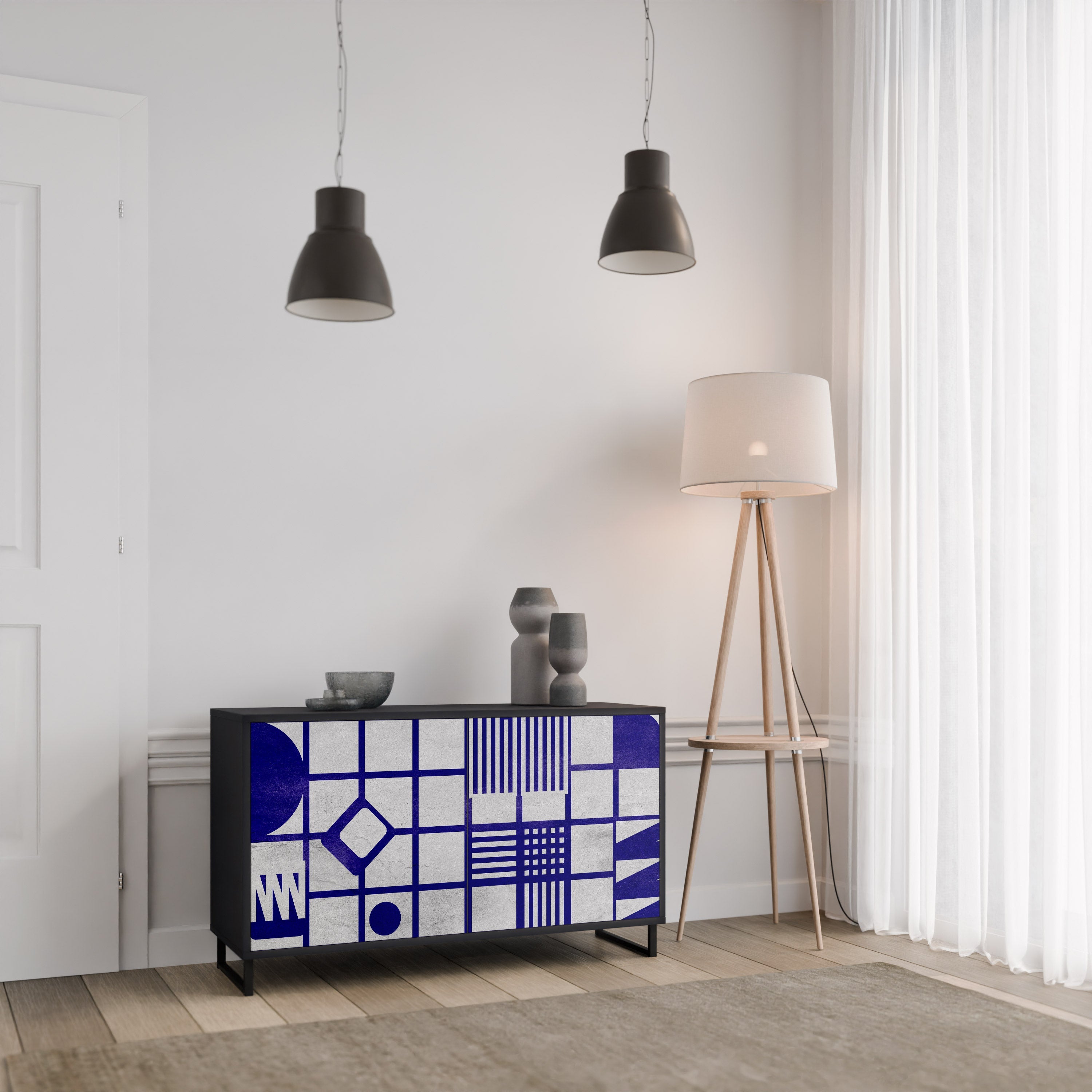 THE RIGHT PLACES 2-Door Sideboard in Black Finish