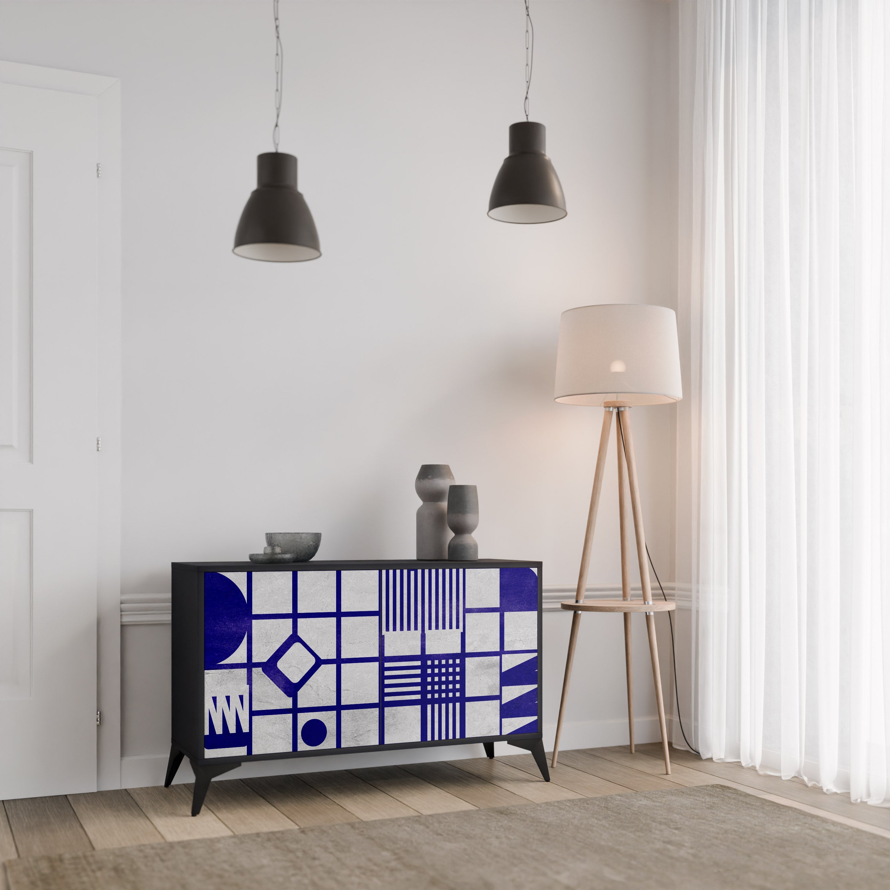 THE RIGHT PLACES 2-Door Sideboard in Black Finish