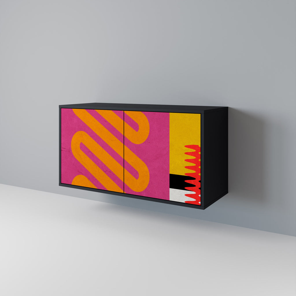 VIVID ART 2-Door Sideboard in Black Finish