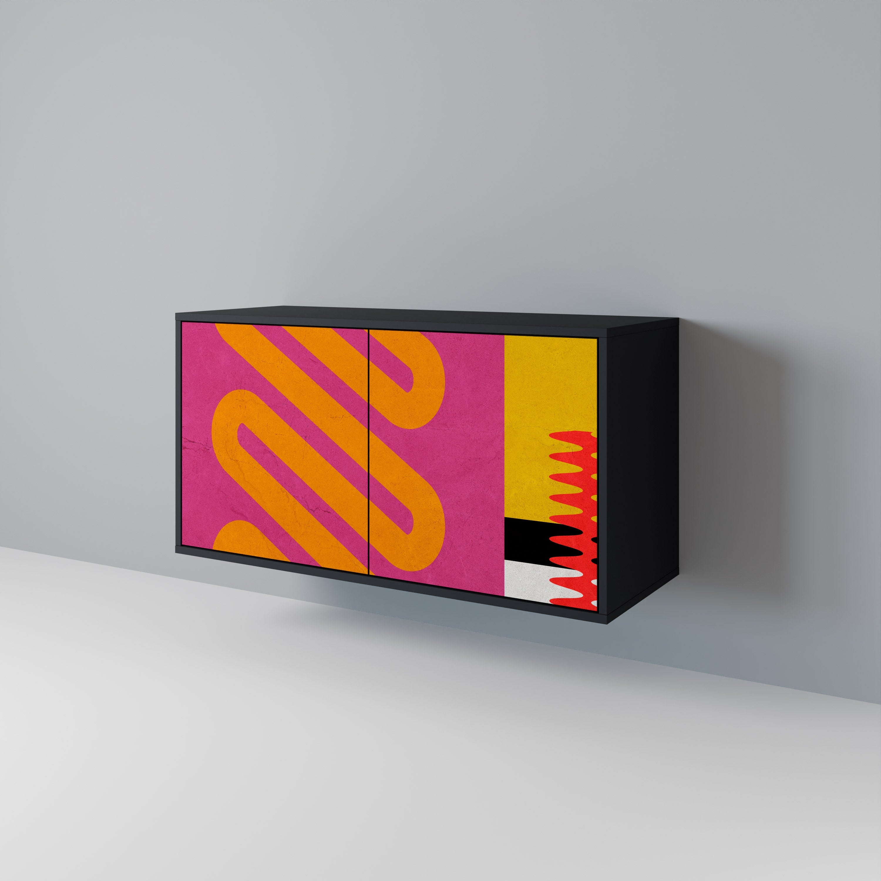 VIVID ART 2-Door Sideboard in Black Finish
