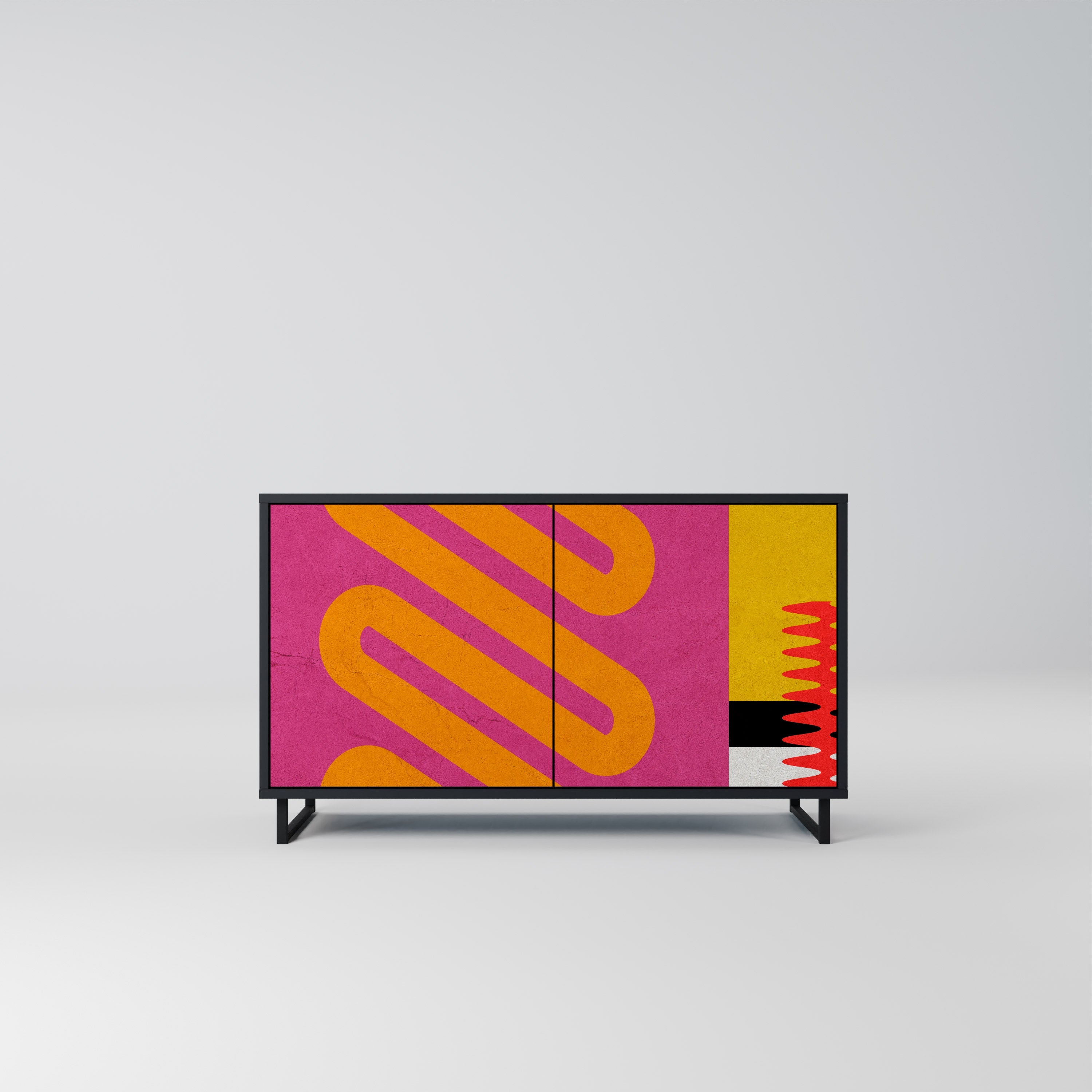 VIVID ART 2-Door Sideboard in Black Finish