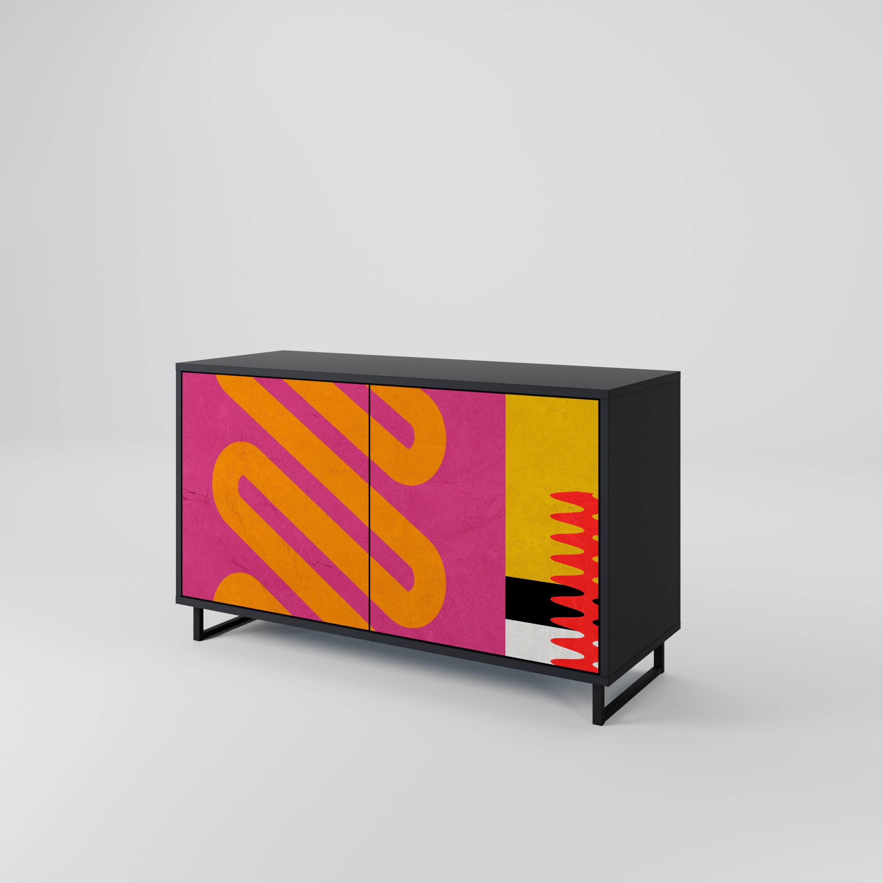 VIVID ART 2-Door Sideboard in Black Finish
