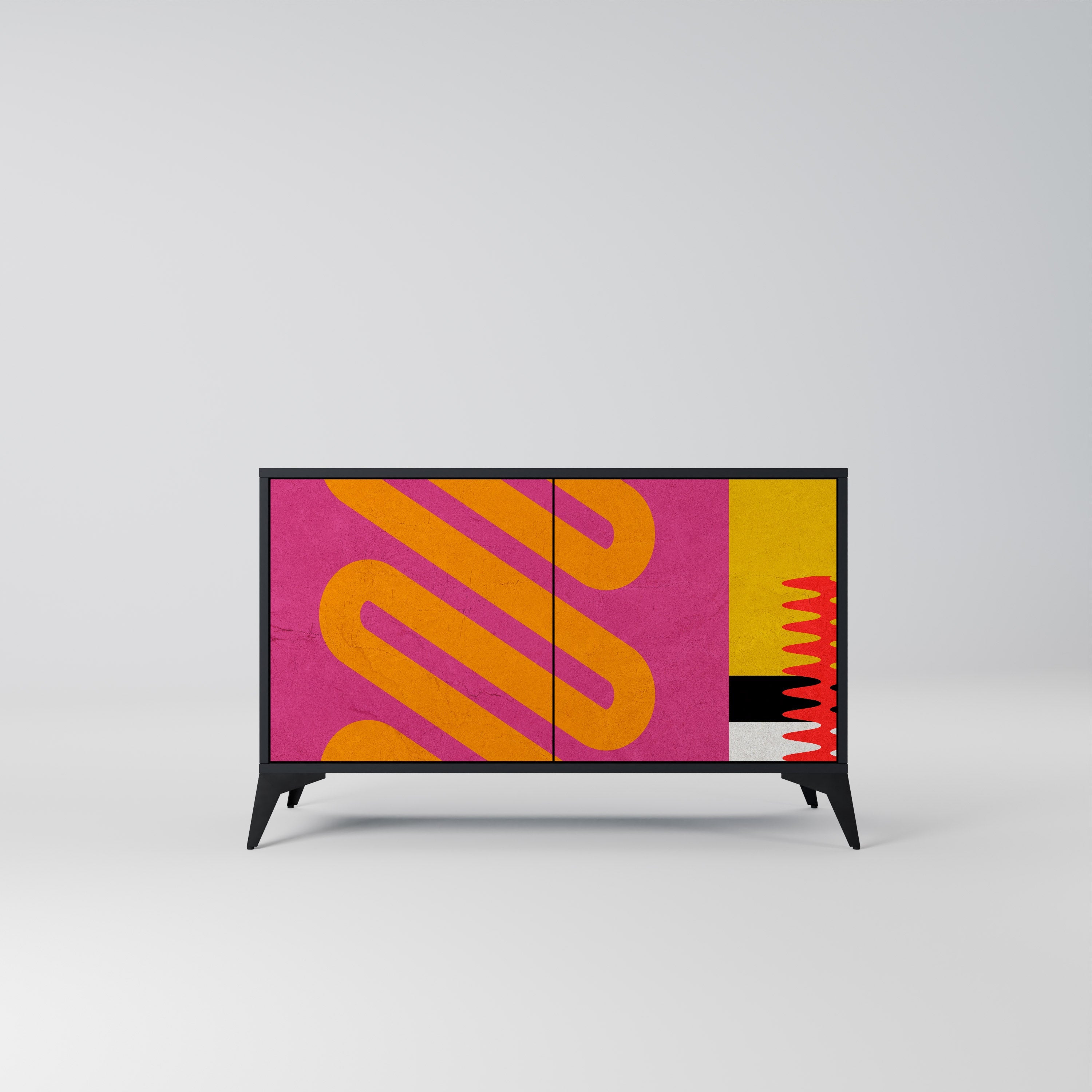 VIVID ART 2-Door Sideboard in Black Finish